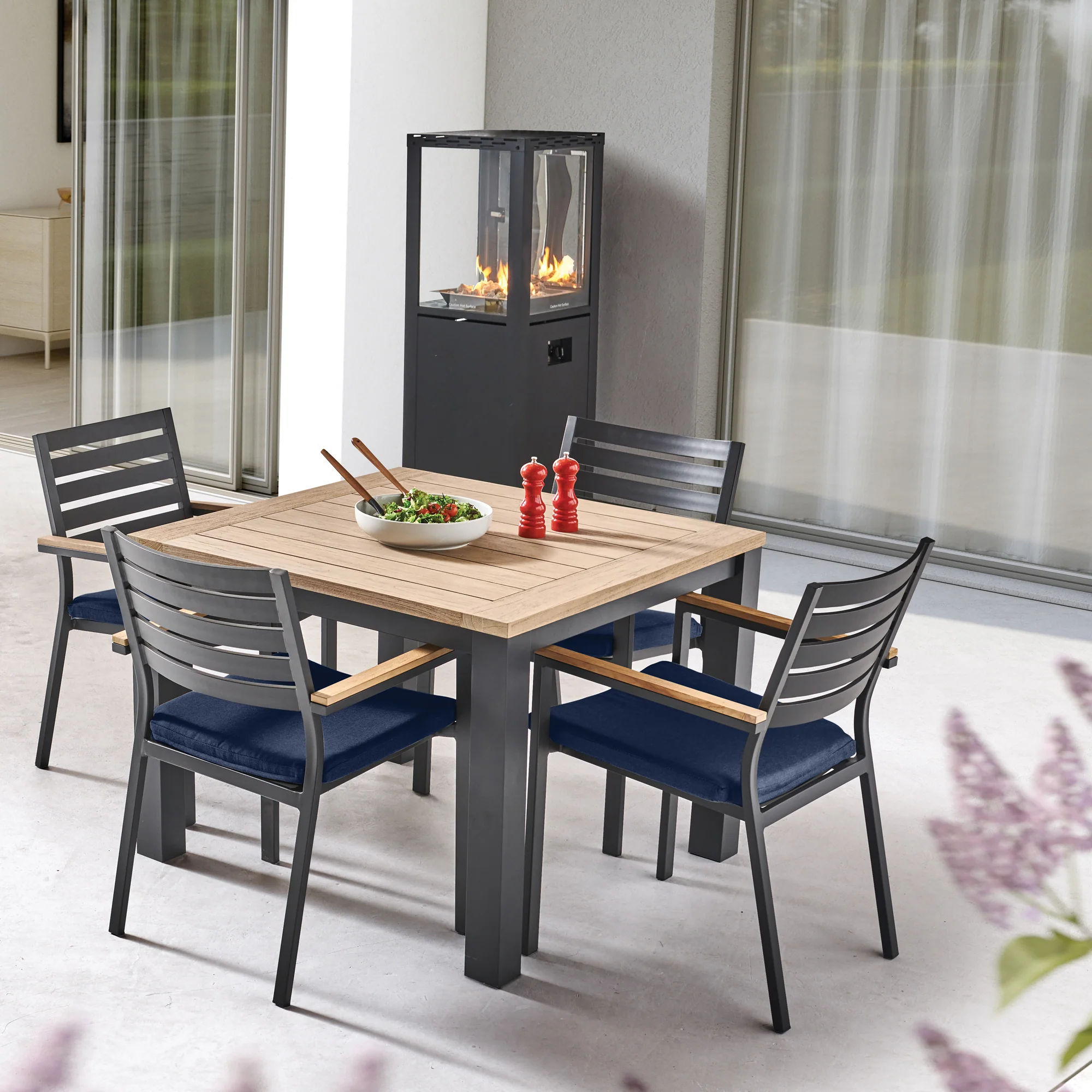 40-inch Elba Dining Table With Teak Top - Image 3