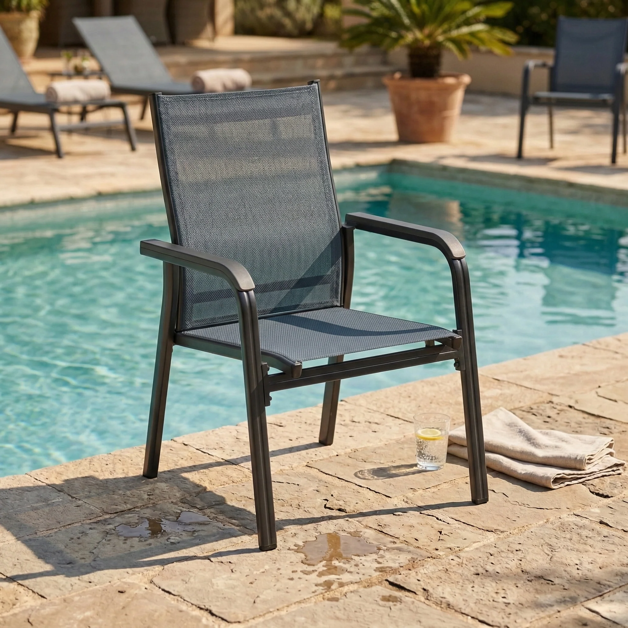 Basic Plus K/D Stack Chair, Anthracite - Image 2
