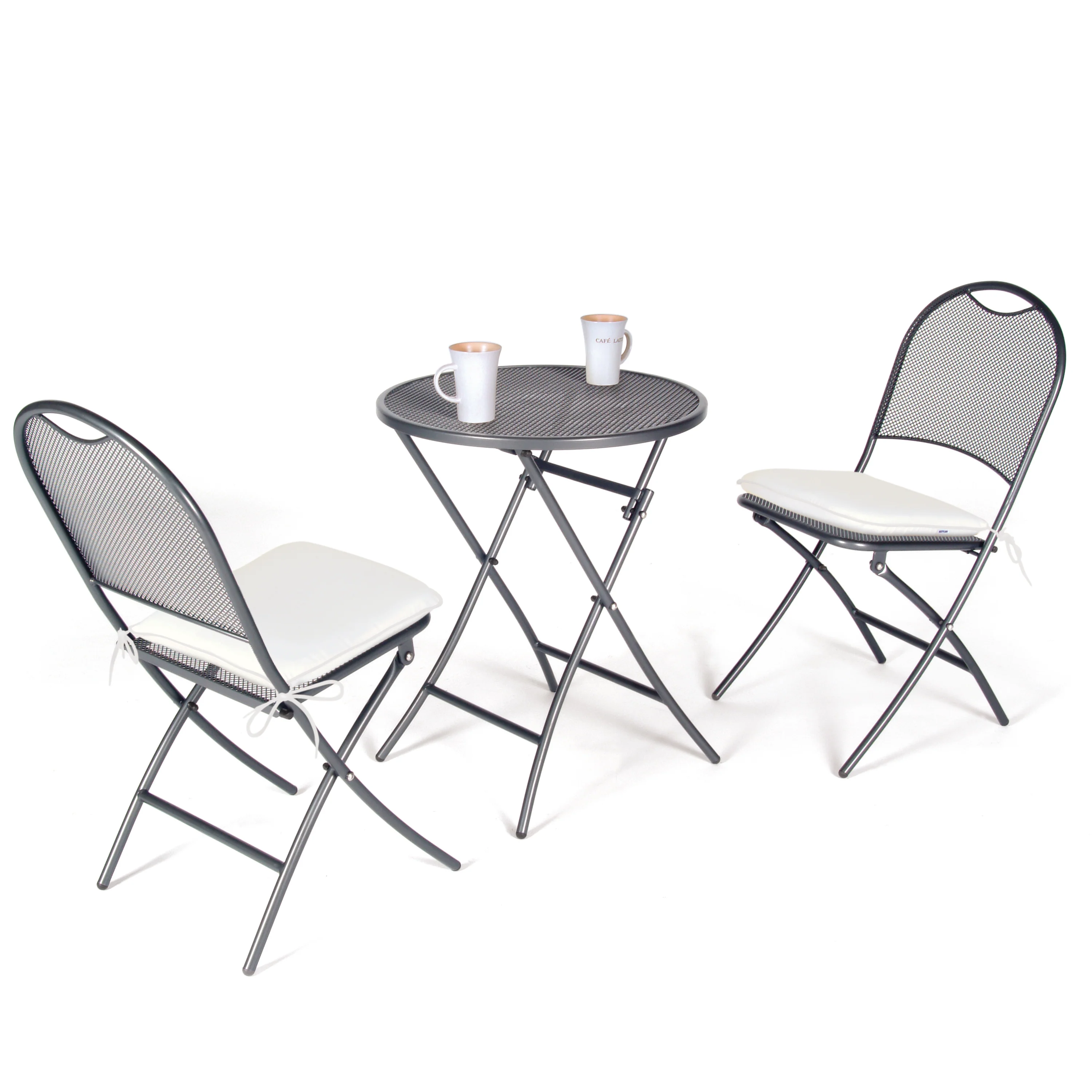 Cafe Napoli Wrought Iron 3-Piece Bistro Set - Image 3