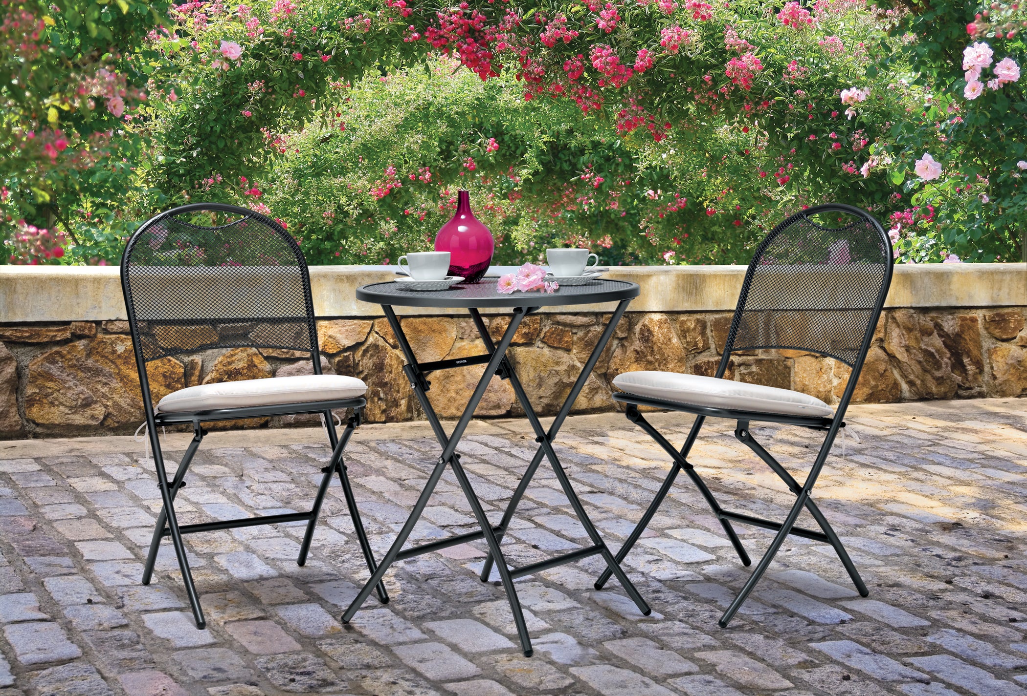 Cafe Napoli Wrought Iron 3-Piece Bistro Set - Image 8