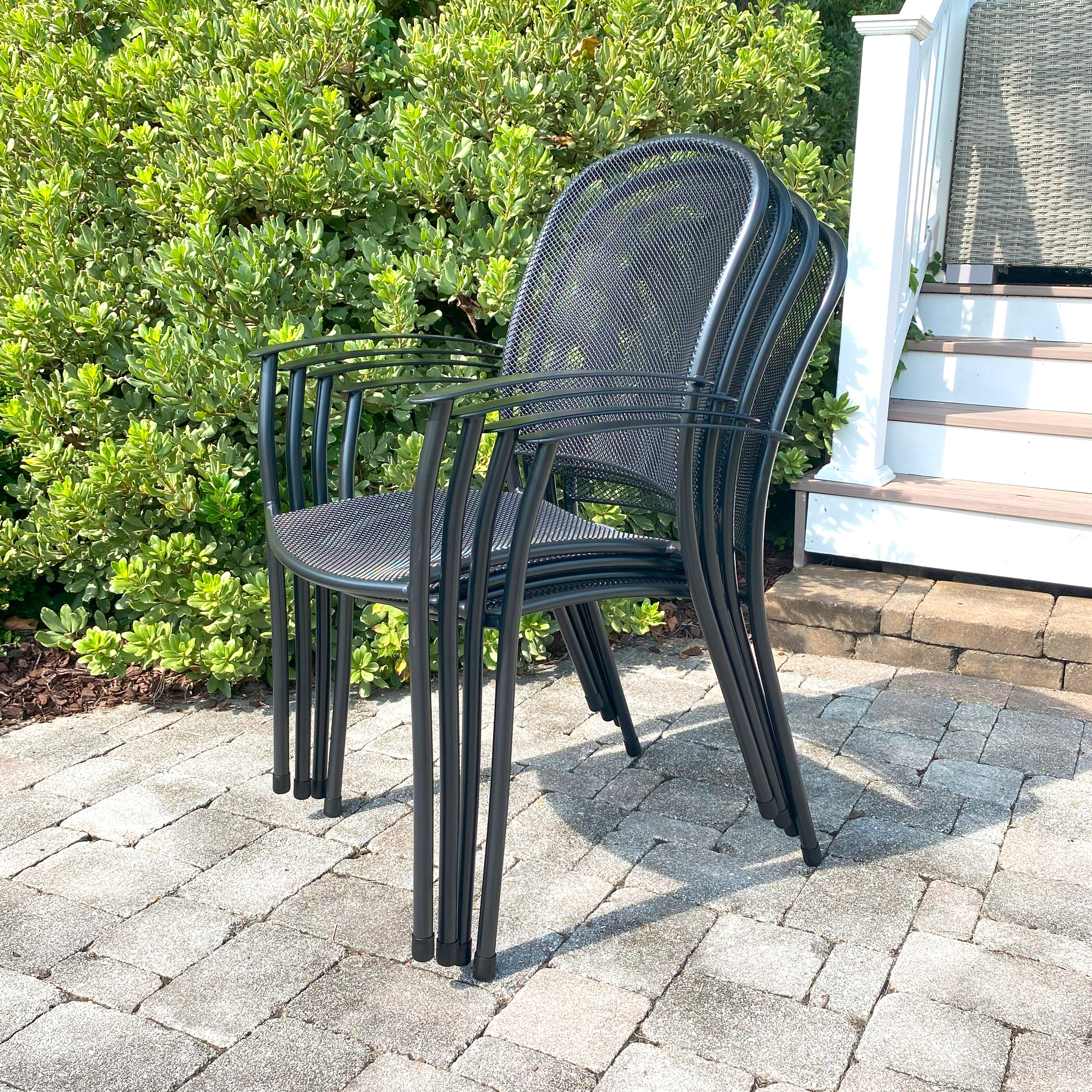 Caredo Wrought Iron Stackable Arm Chair - Image 4