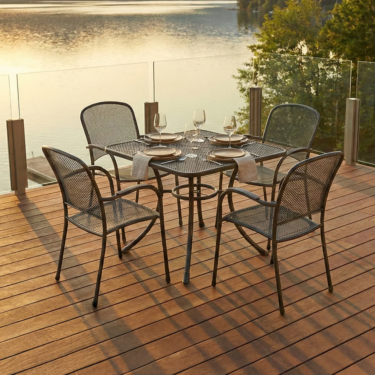 Carlo Wrought Iron Stackable Arm Chair - Image 3
