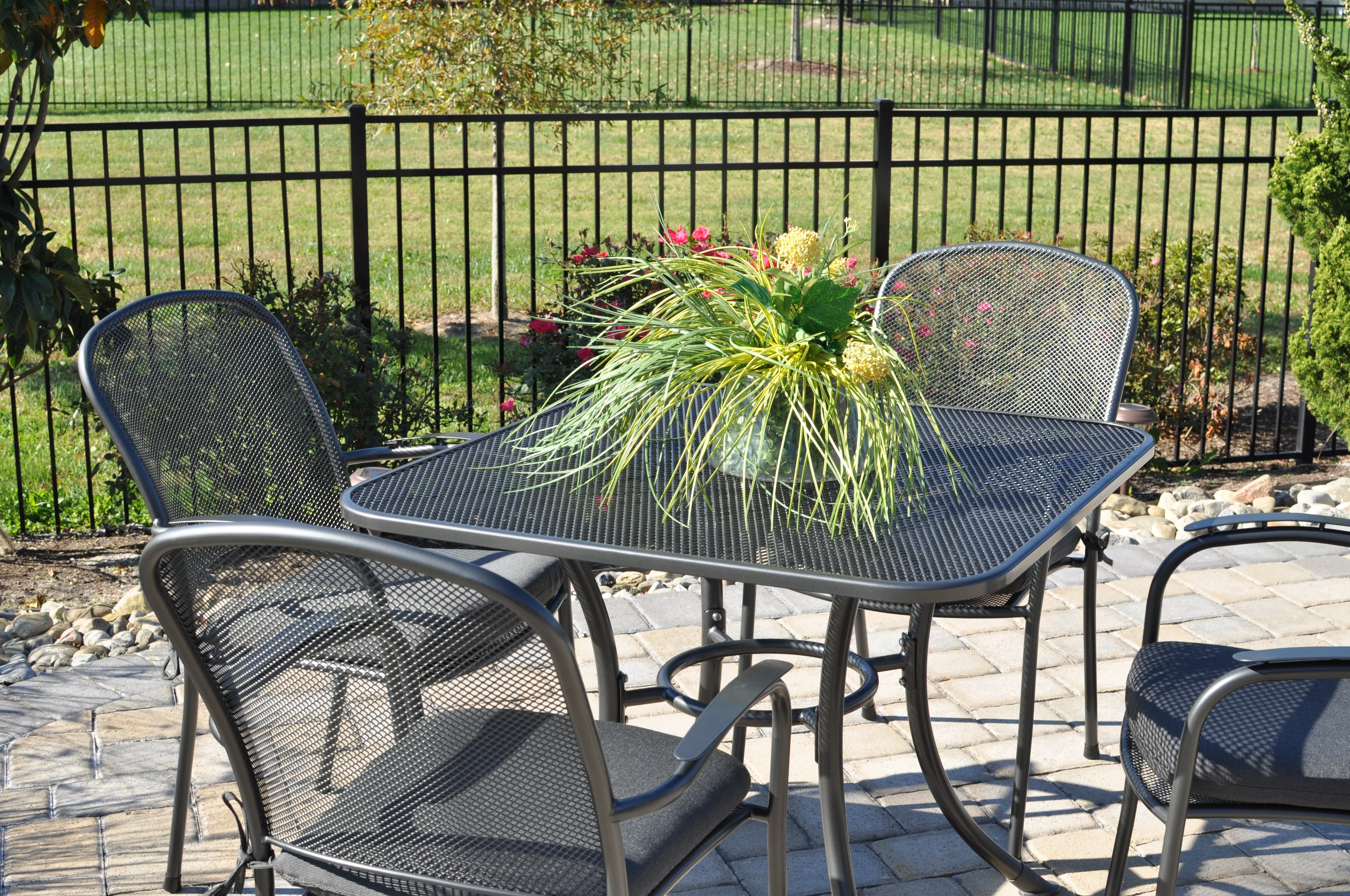 Carlo Wrought Iron Stackable Arm Chair - Image 4