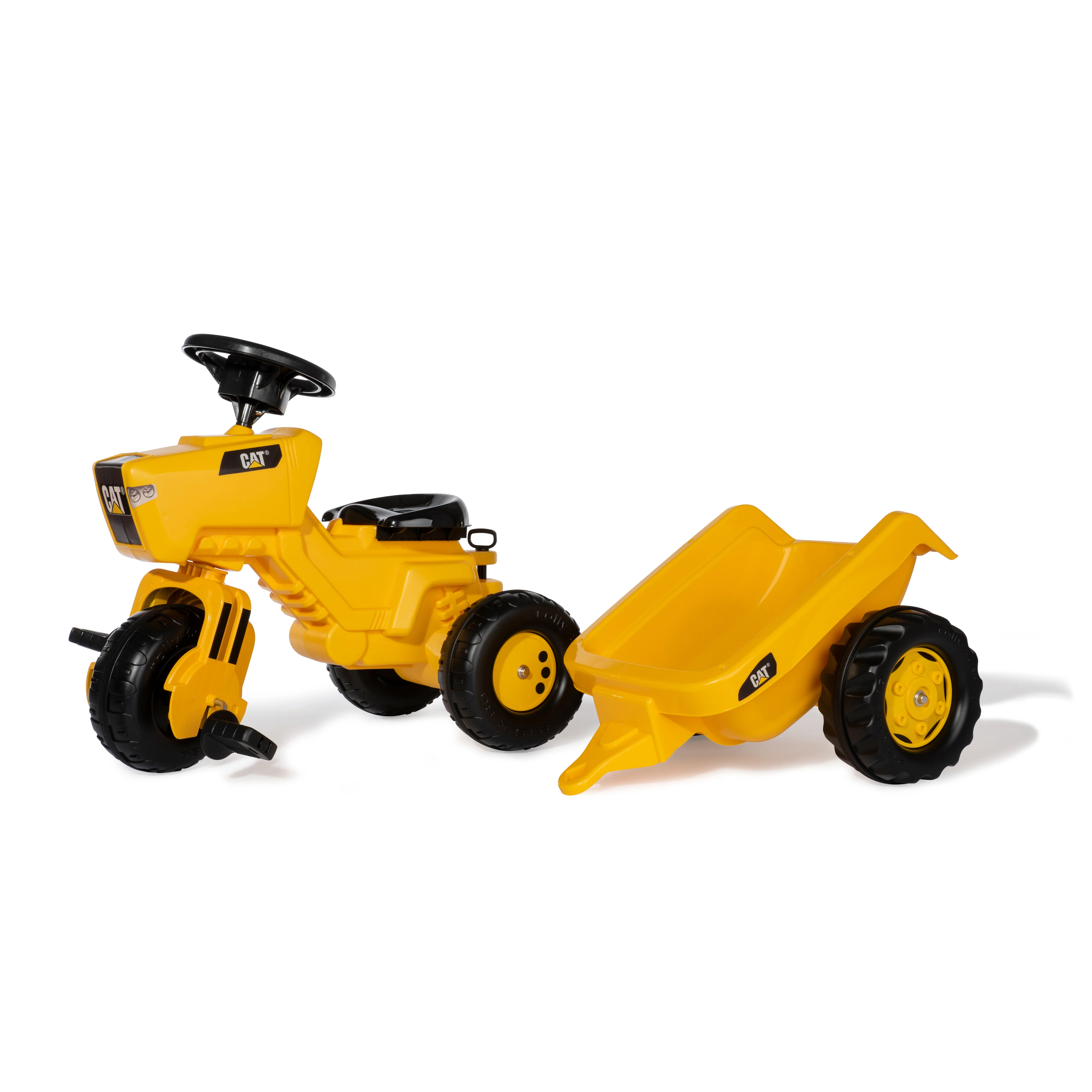 CAT 3-Wheeled Pedal Tractor With Trailer - Image 4