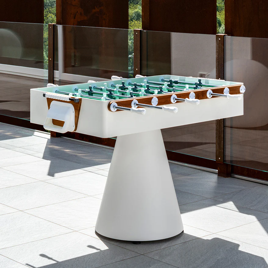 Ciclope Foosball Table in White with Entertainment Top &amp; Premium Cover - Image 2