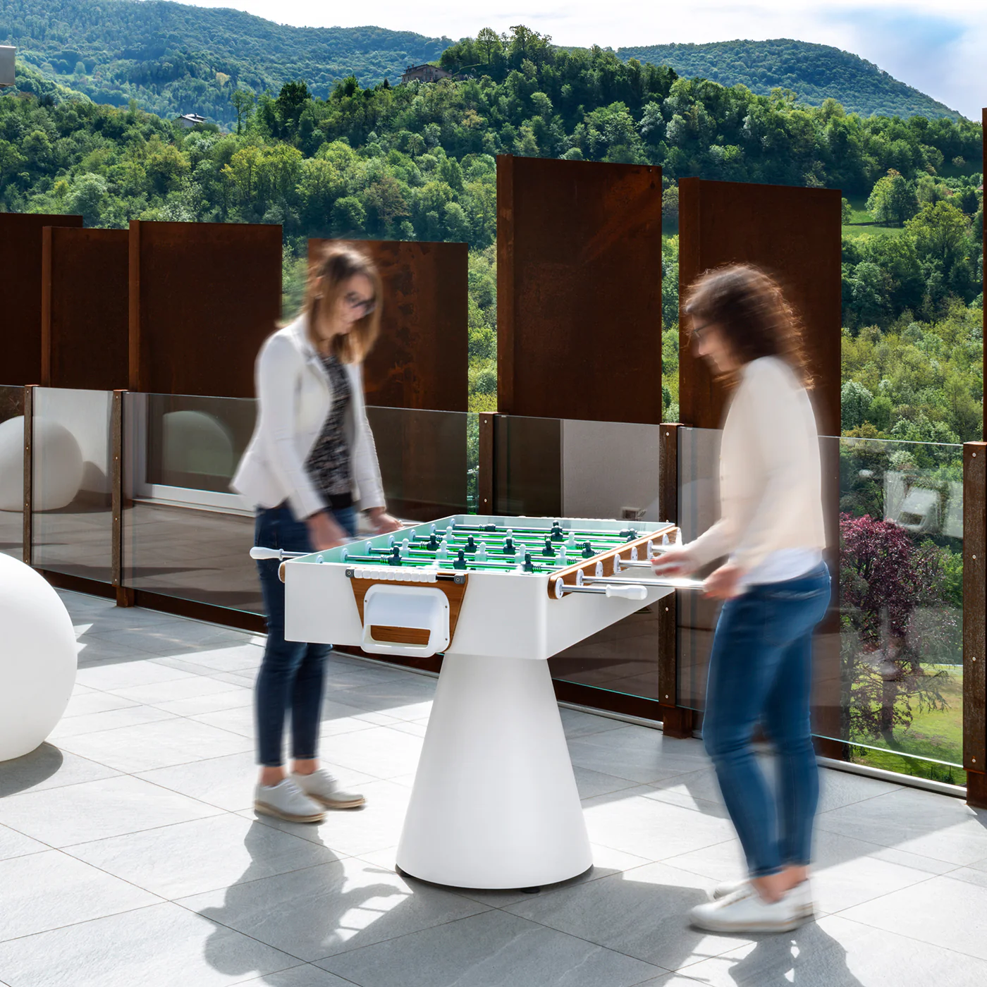 Ciclope Foosball Table in White with Entertainment Top &amp; Premium Cover - Image 5