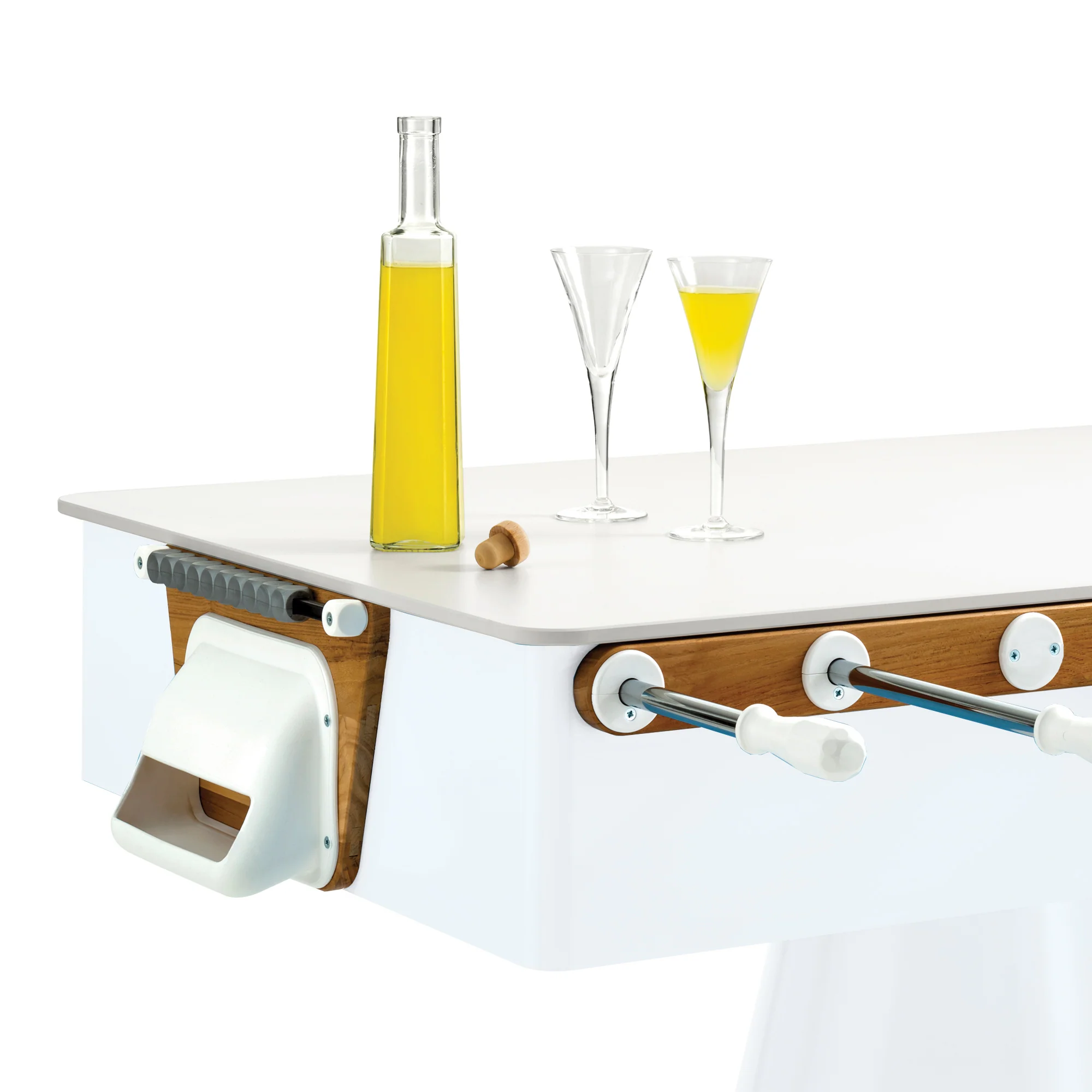 Ciclope Foosball Table in White with Entertainment Top &amp; Premium Cover - Image 7
