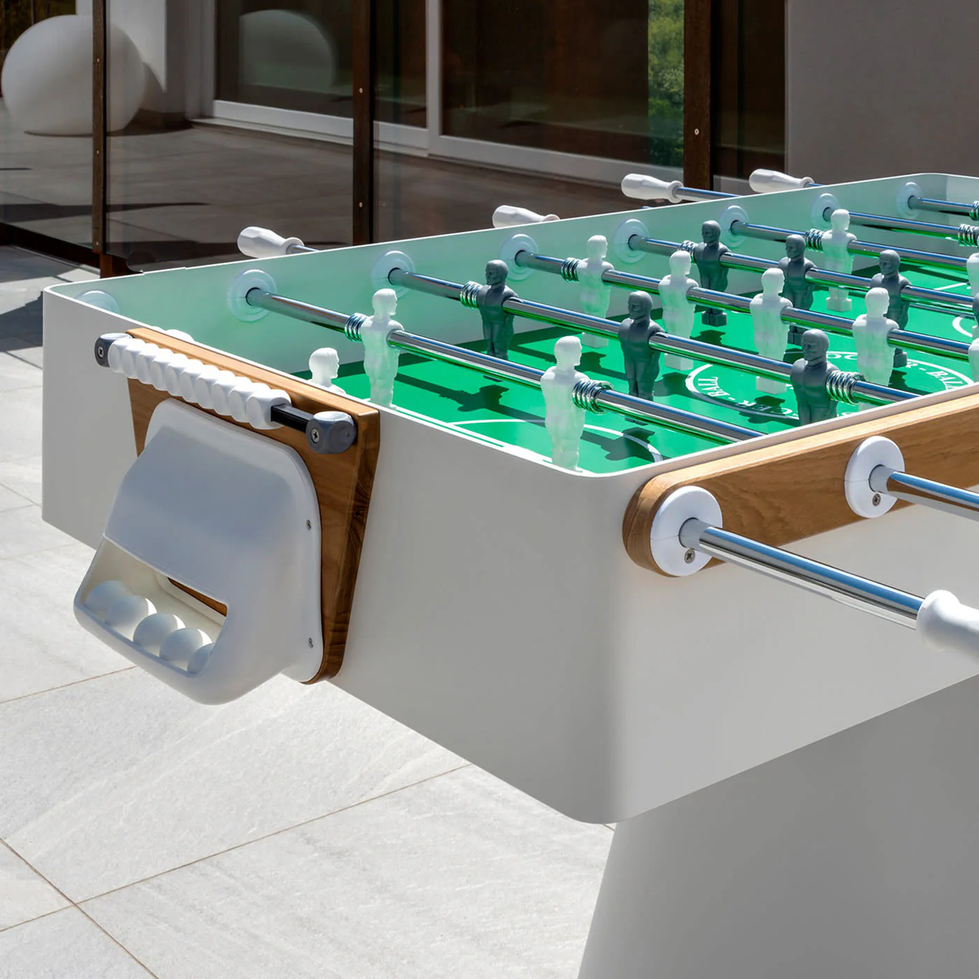 Ciclope Foosball Table in White with Entertainment Top &amp; Premium Cover - Image 9