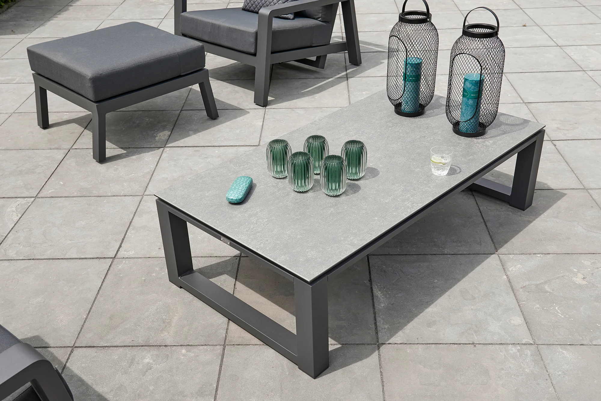 Primavera Coffee Table - Aluminum Frame With Ceramic Top - Image 4