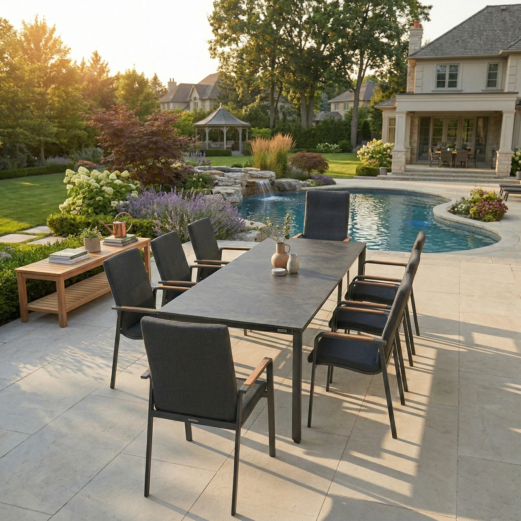 Diamond 9-Piece Dining Sets, Anthracite - Image 3
