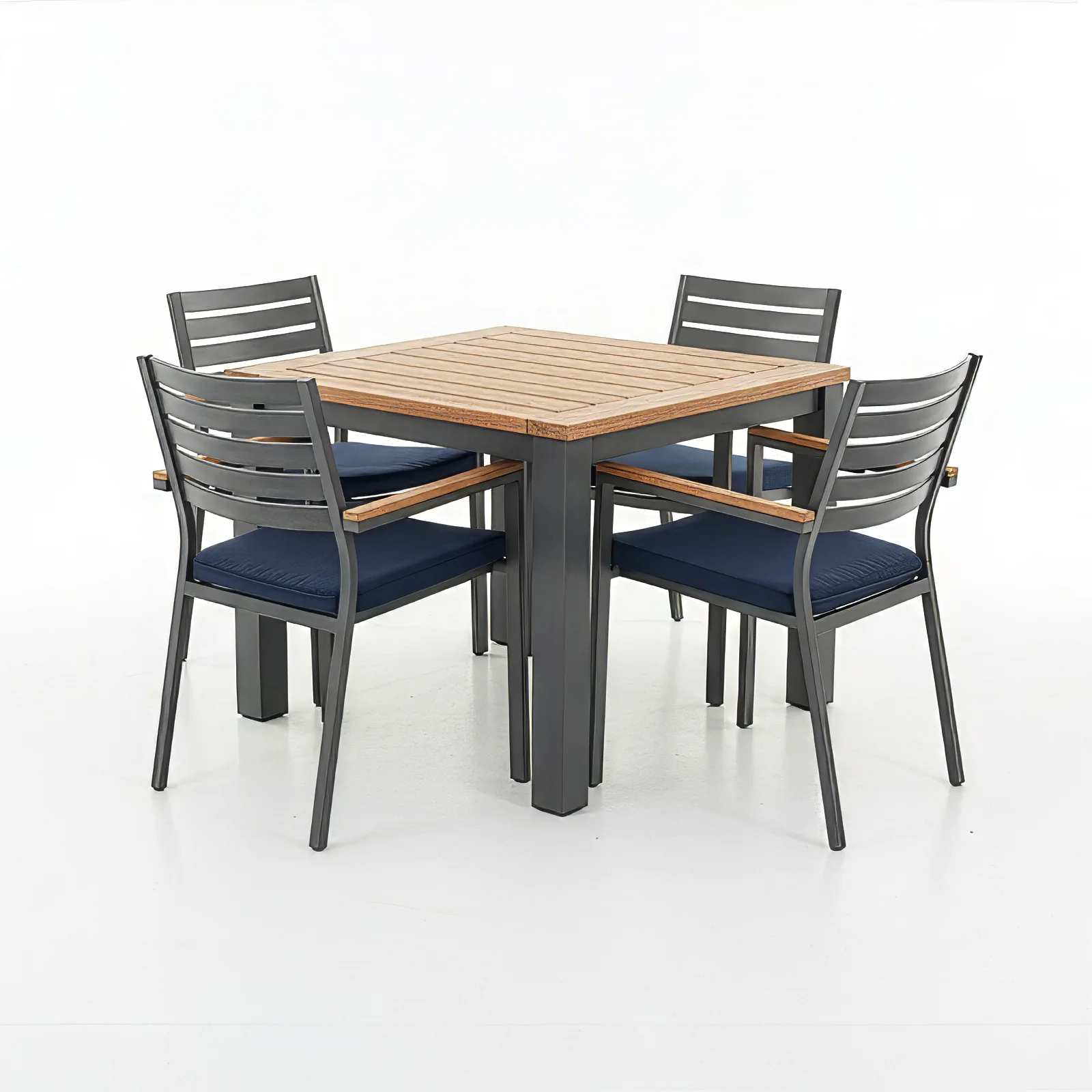 Elba 5 Piece Dining Set with Spectrum Indigo Cushions - Image 2