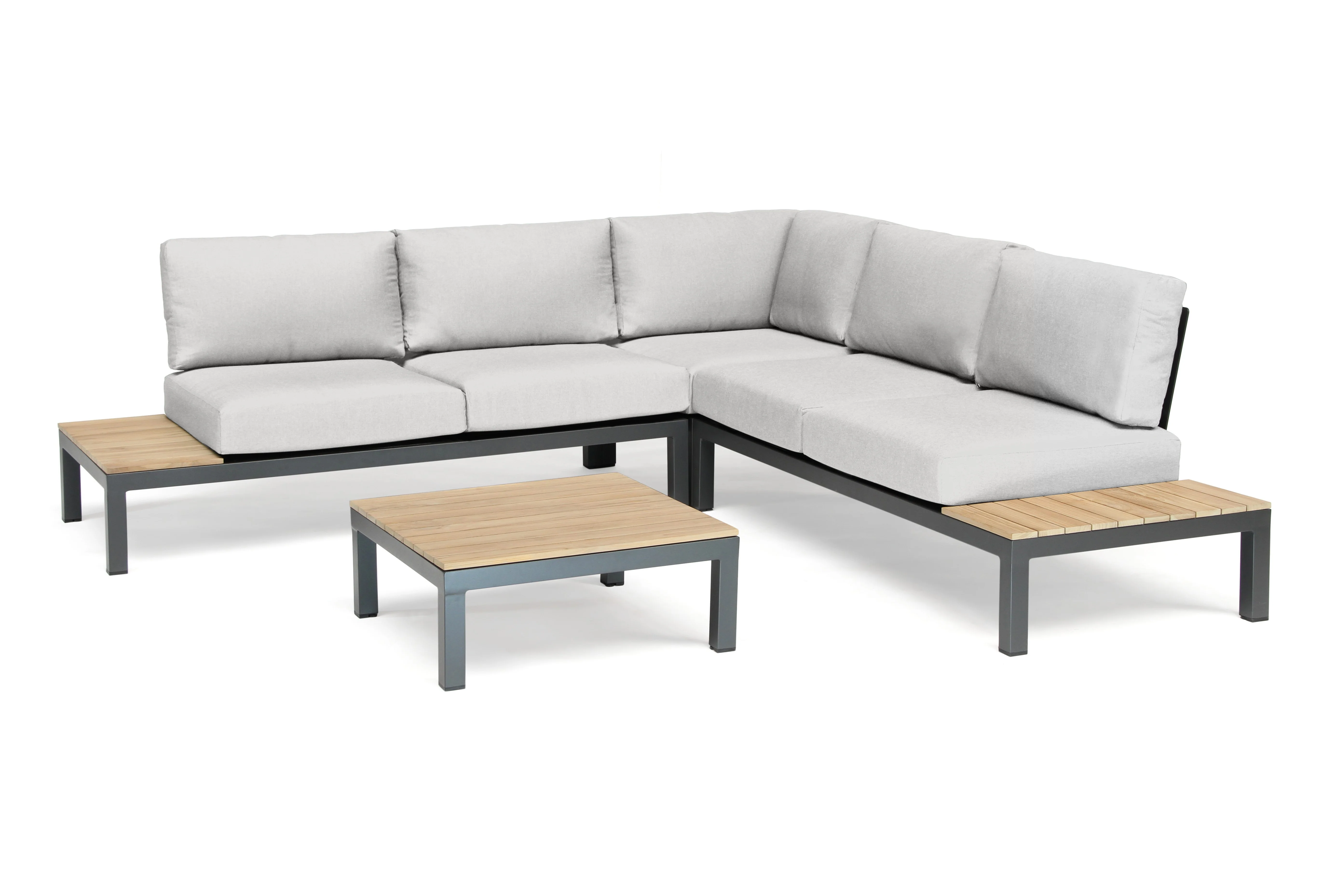 Elba Aluminum 4-Piece Corner Set With Teak Accents - Image 6