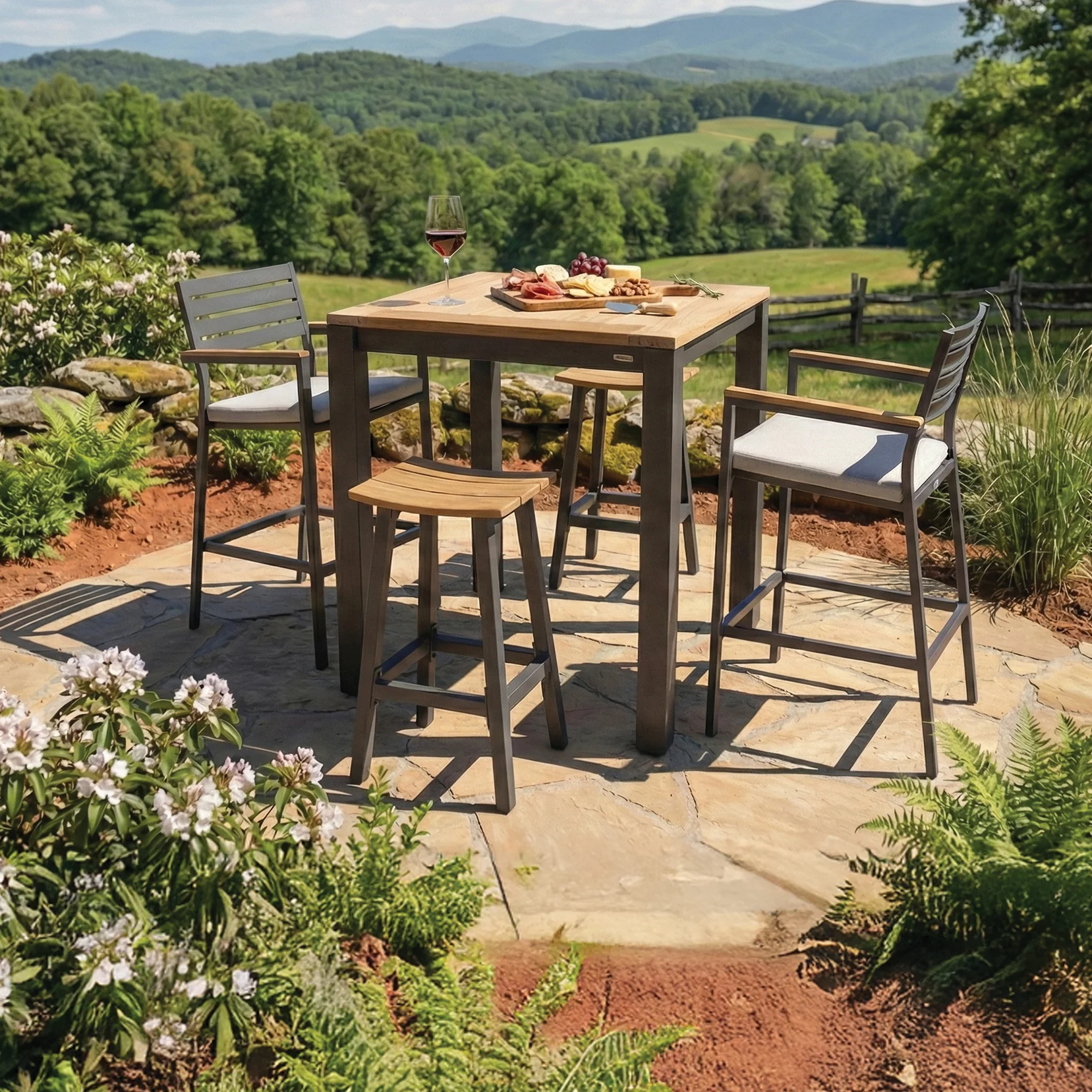 Elba Aluminum Bar Chair With Cushion - Image 5