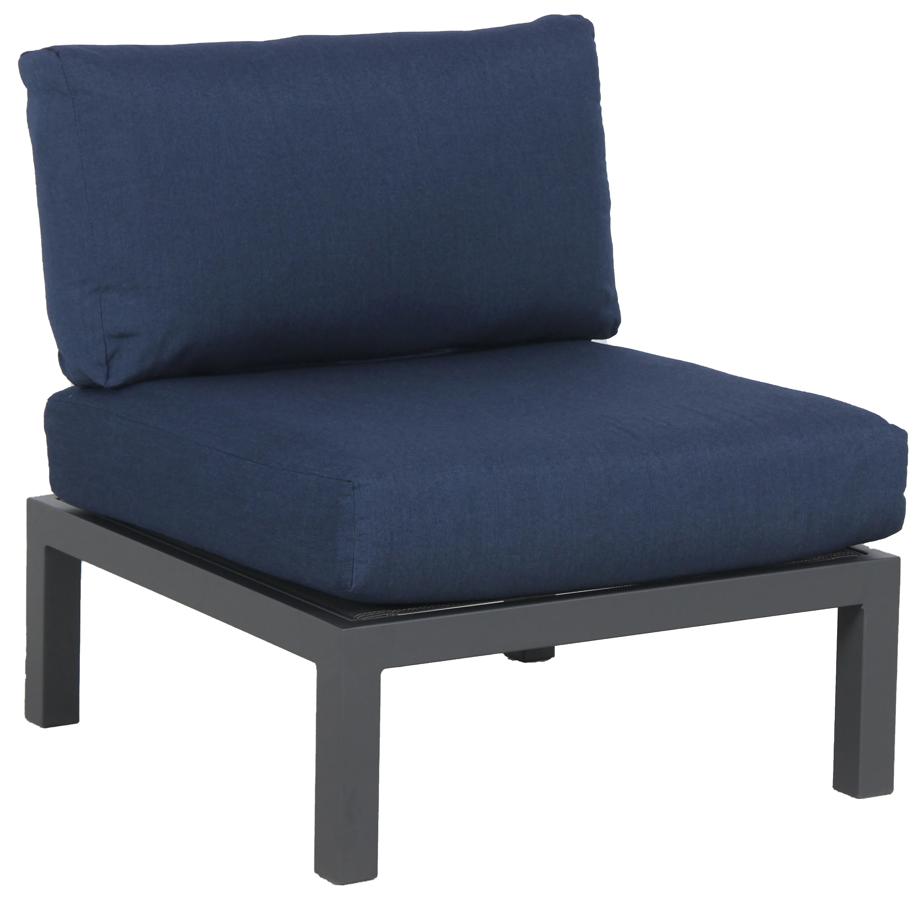 Elba Aluminum Armless Lounge Chair With Cushion - Image 3