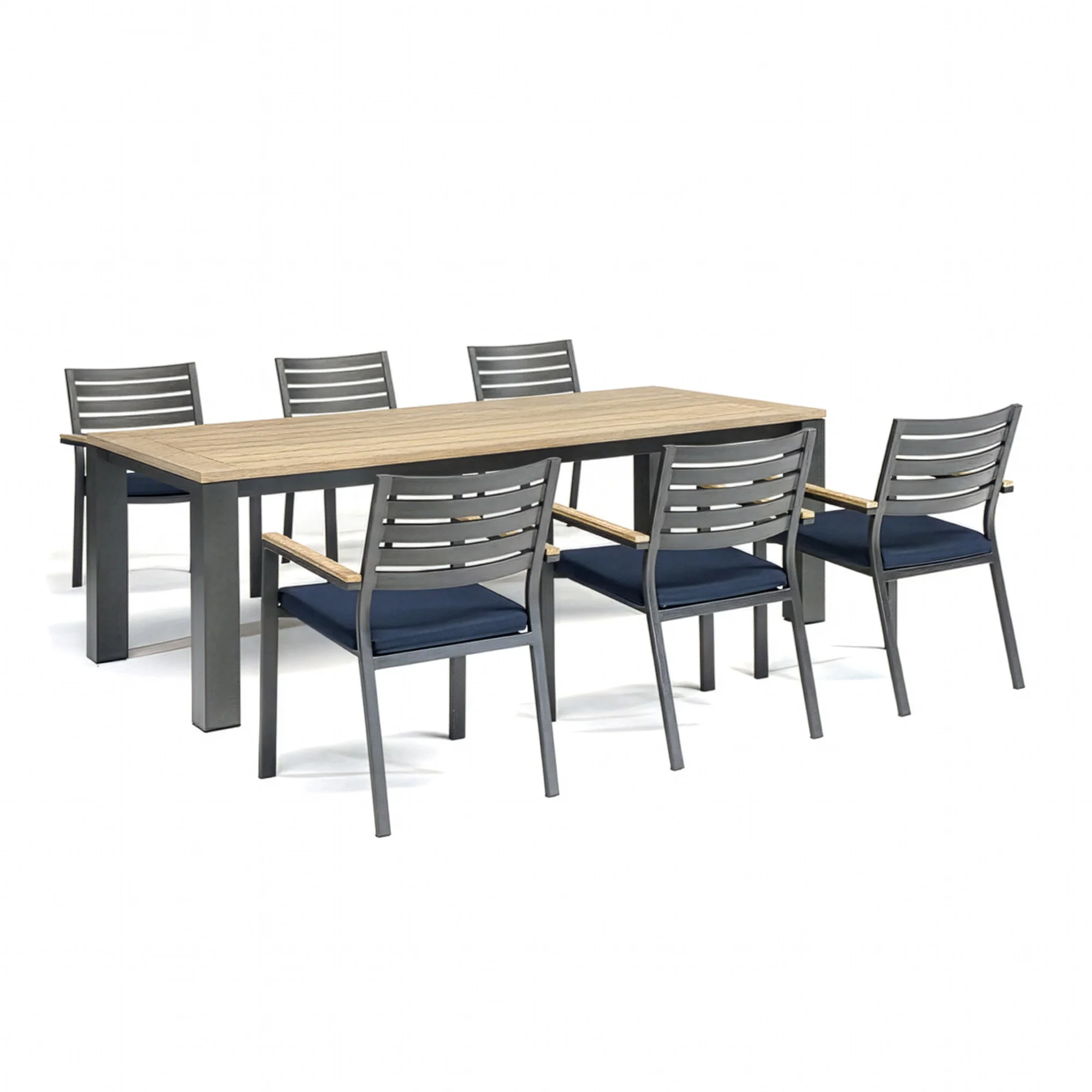 Elba 7-Piece Dining Set with Spectrum Indigo Cushions - Image 2
