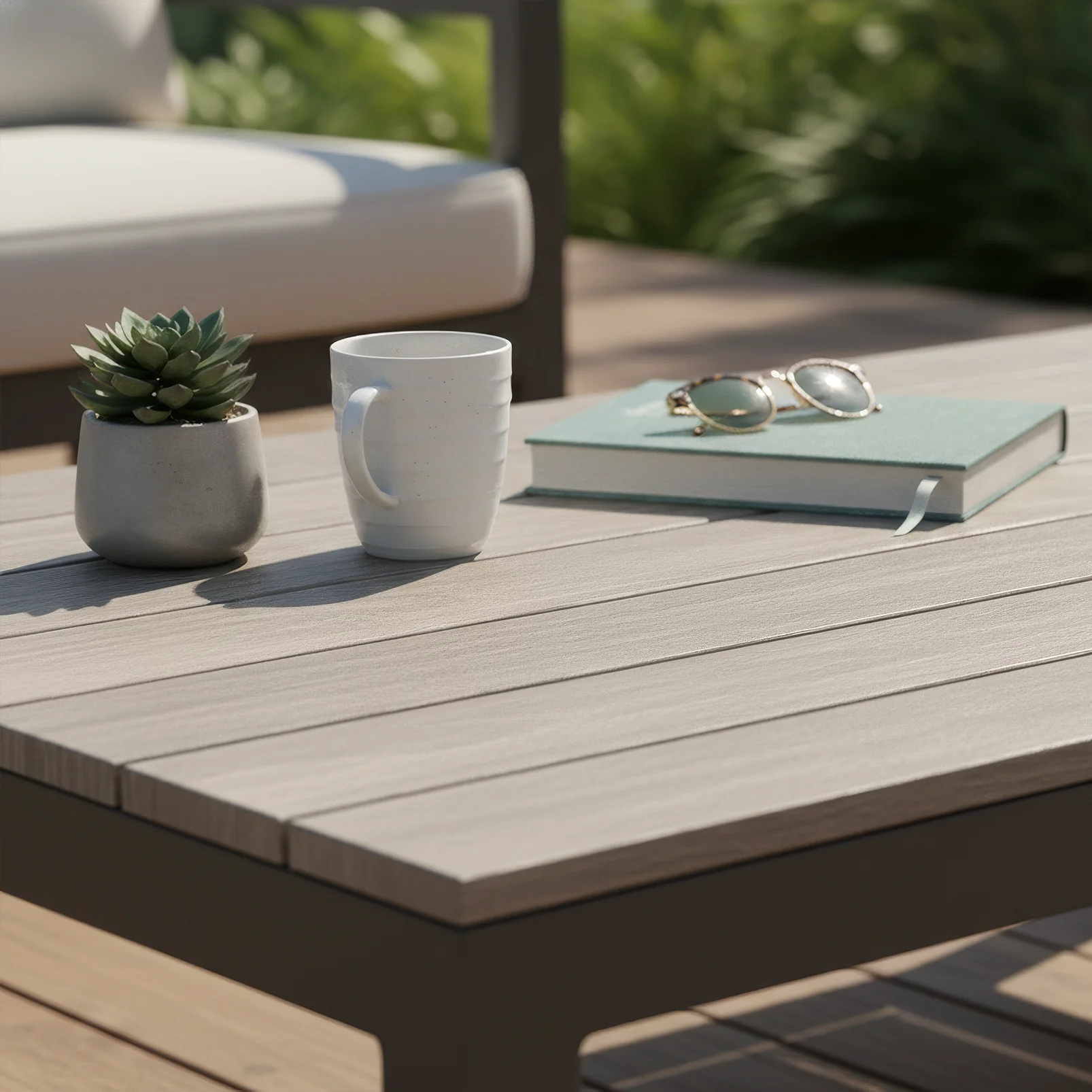 Elba Comfort 49x28-Inch Aluminum Coffee Table - Image 3