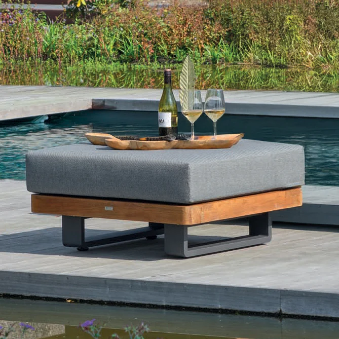 Fitz Roy Teak Ottoman - Image 2