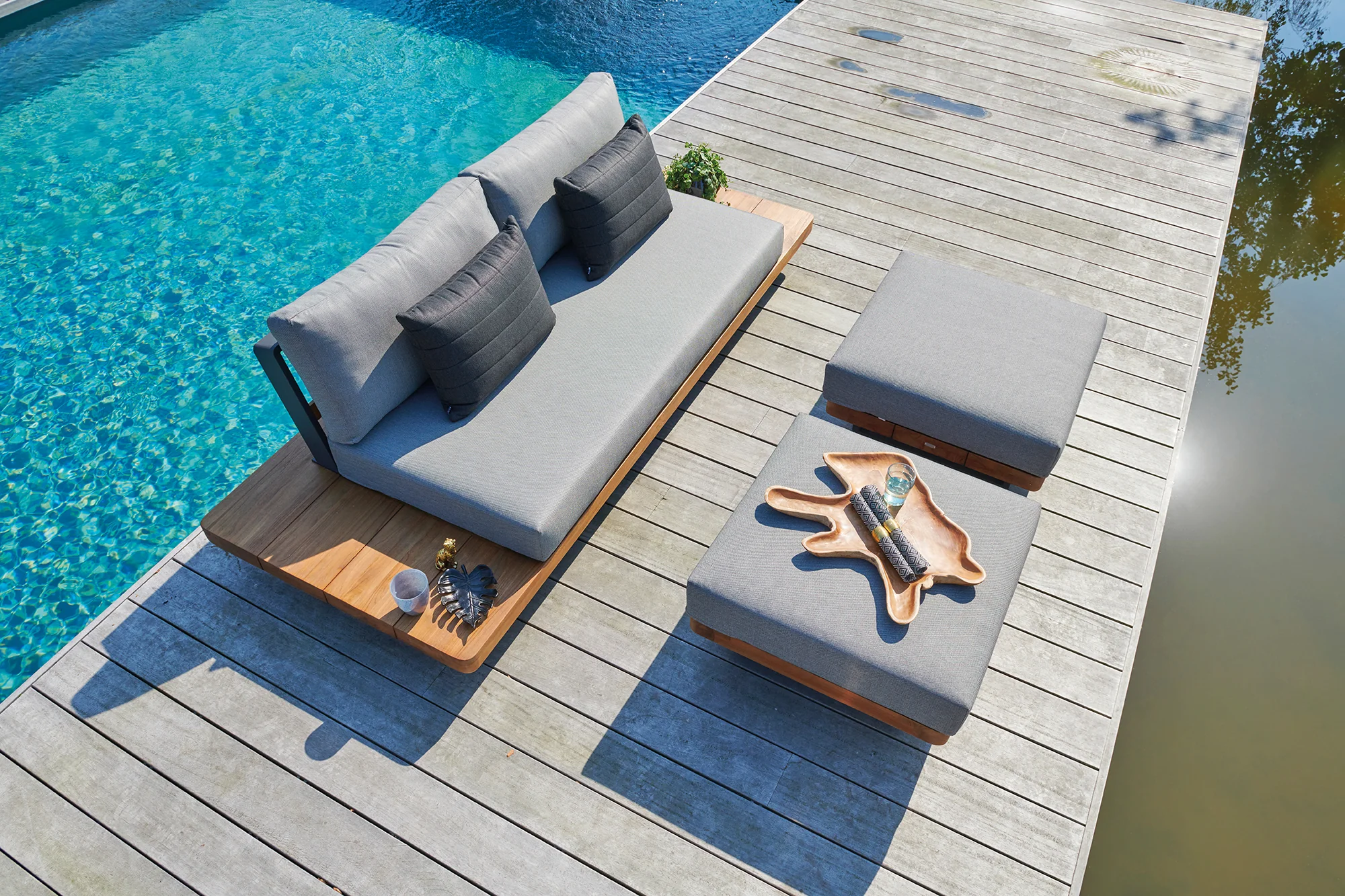 Fitz Roy Teak Ottoman - Image 3