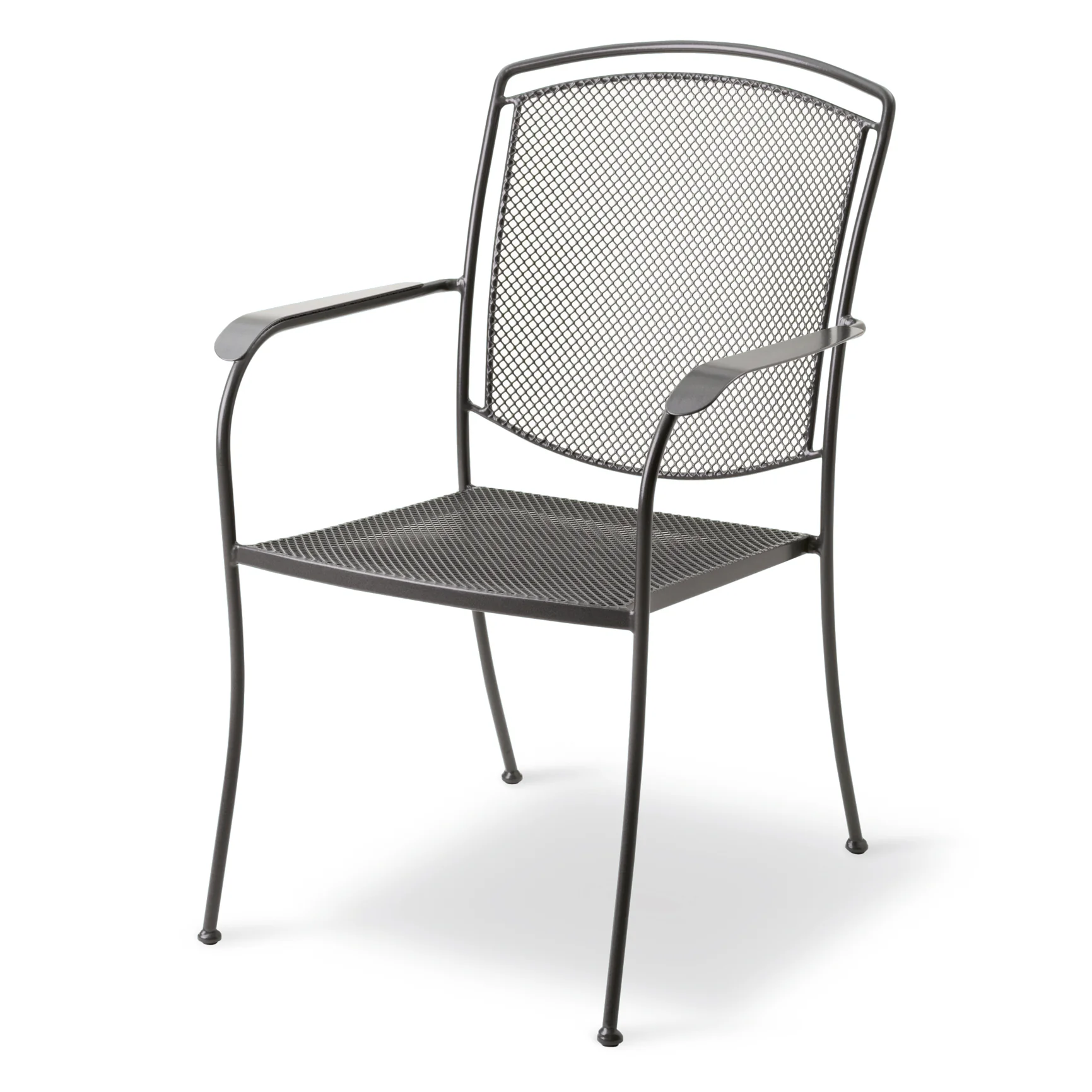 Henley Wrought Iron Mesh Stackable Arm Chair - Set Of 6