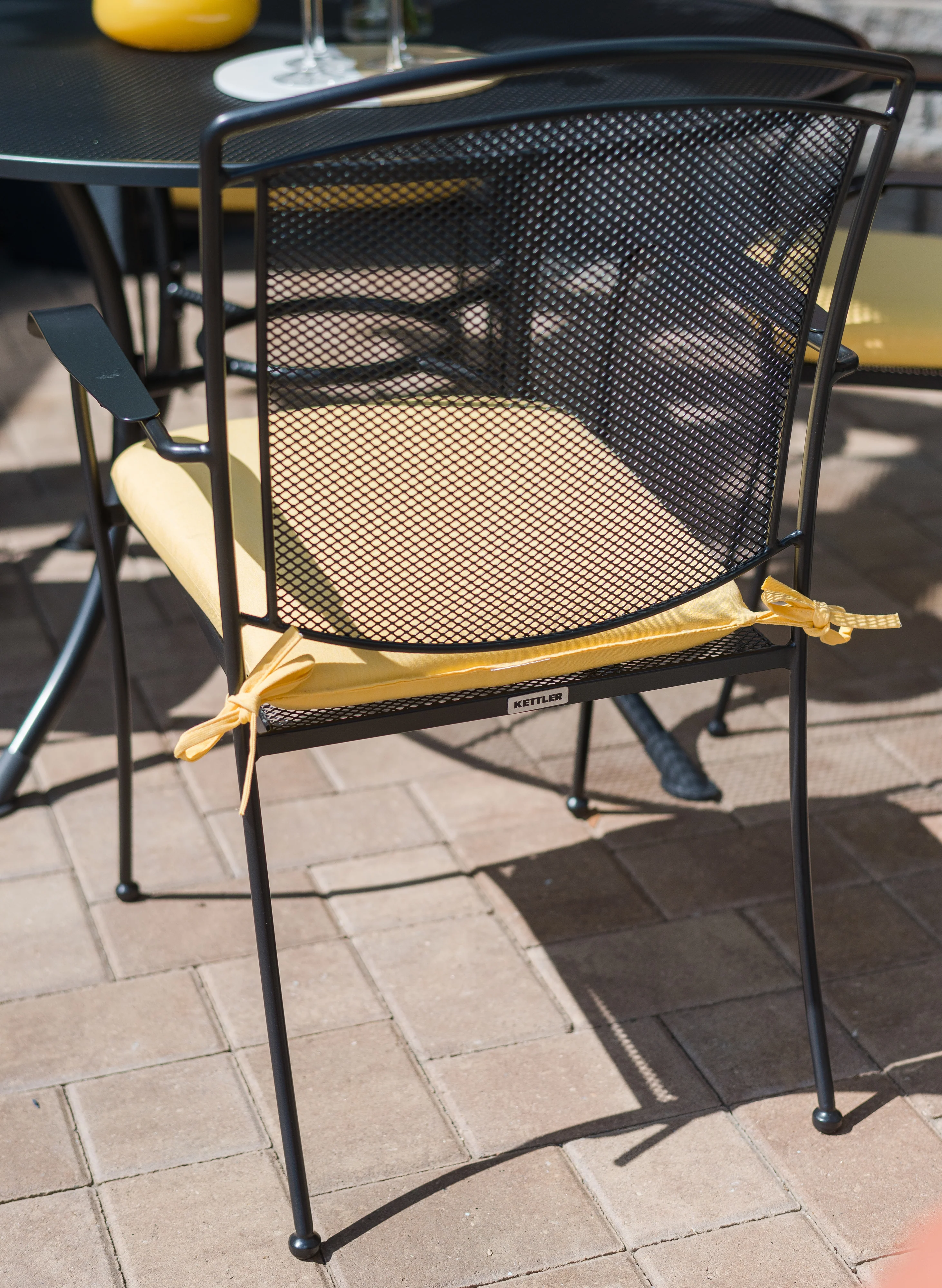 Henley Wrought Iron Mesh Stackable Arm Chair - Set Of 6 - Image 5