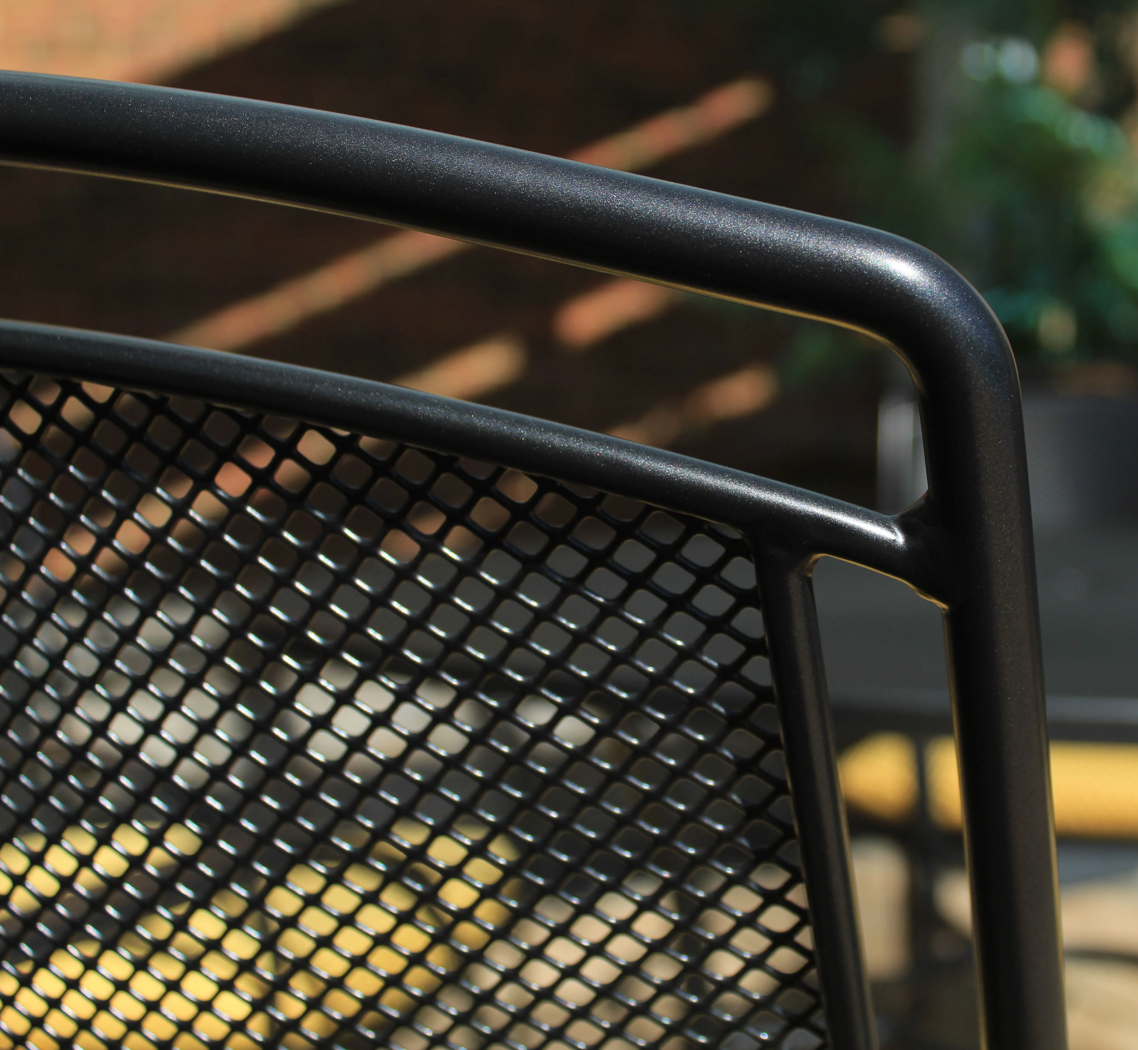 Henley Wrought Iron Mesh Stackable Arm Chair - Set Of 6 - Image 7