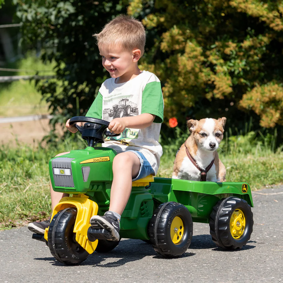 John Deere 3-Wheeled Pedal Tractor With Trailer - Image 5