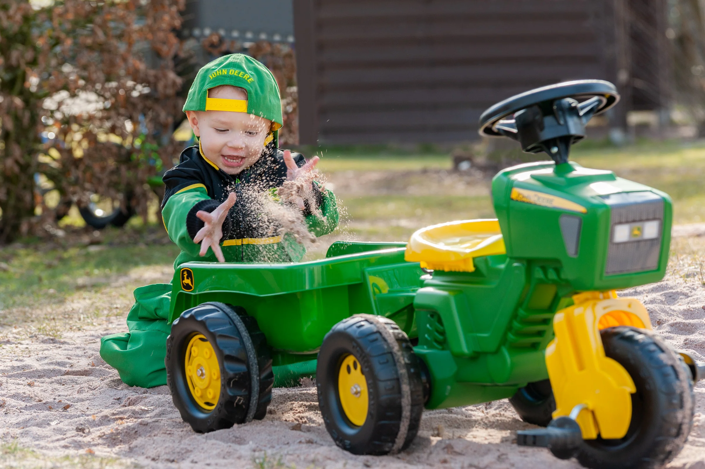 John Deere 3-Wheeled Pedal Tractor With Trailer - Image 7