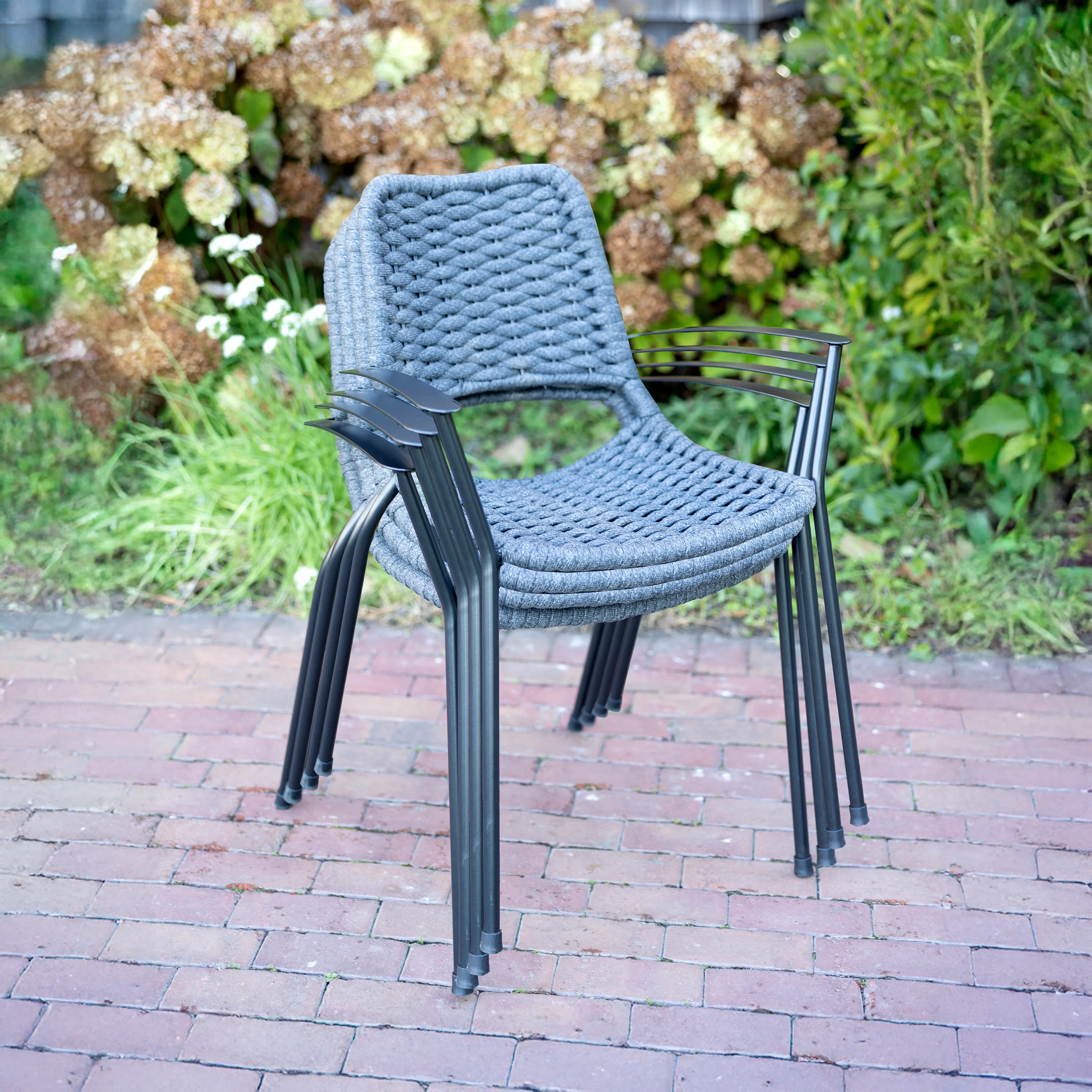 Metro Rope Stackable Arm Chair, Sets of 4 or 6