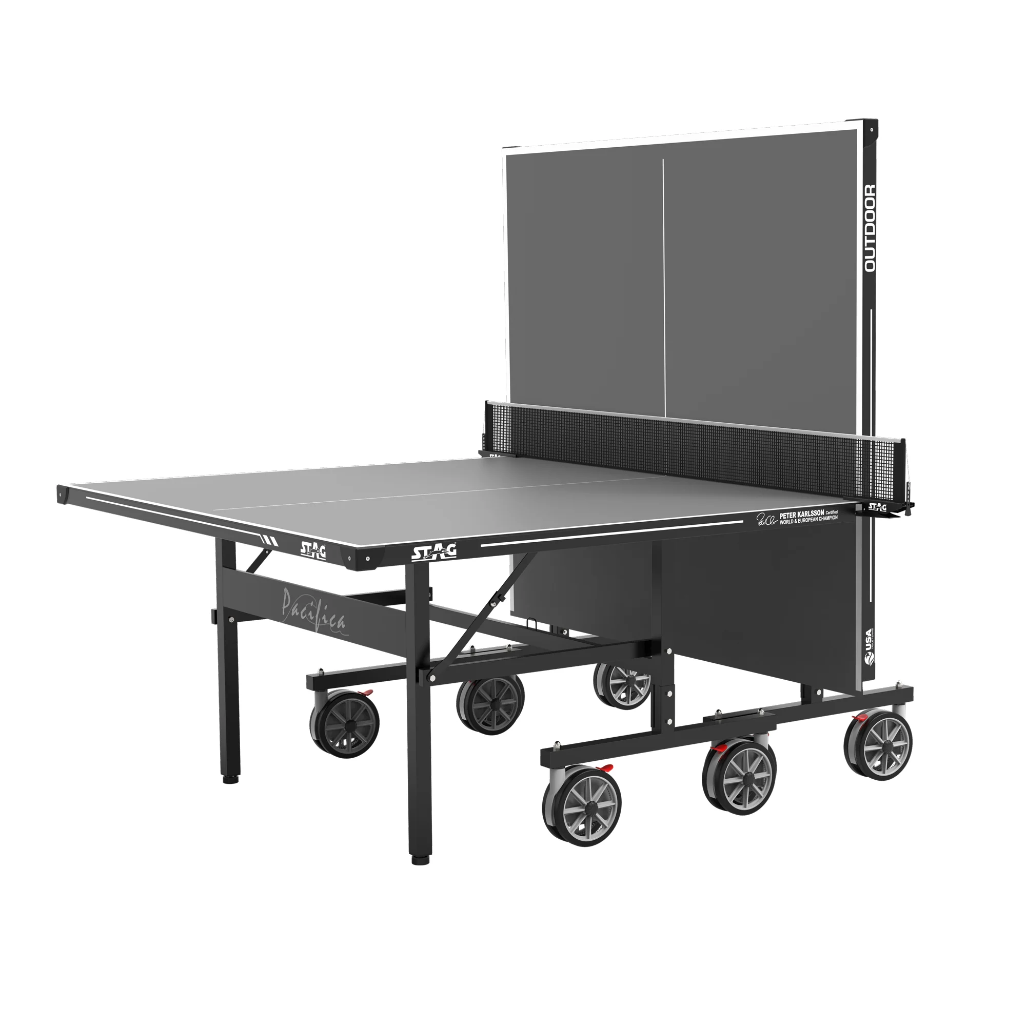Pacifica Gray Outdoor Table Tennis Table - 4-Player Bundle - Image 2