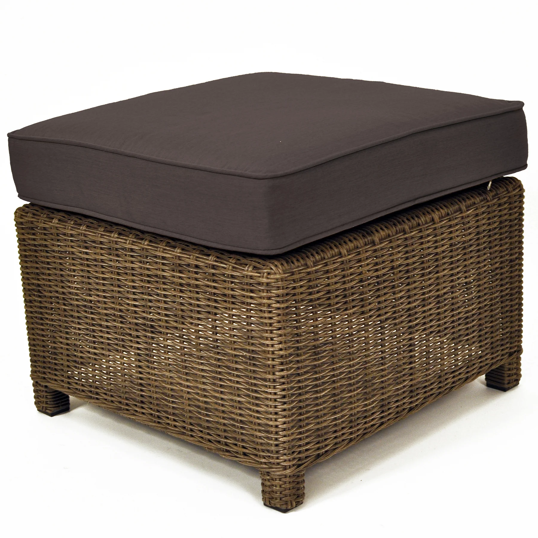 Palma Wicker Rattan Ottoman - Image 2
