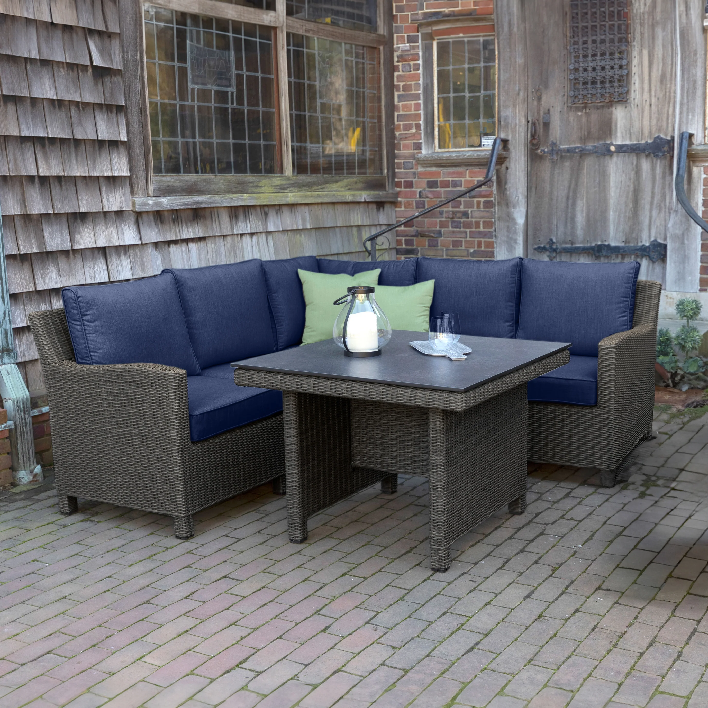 Palma Modular Wicker Corner Set with 37-inch Dining Table - Image 2