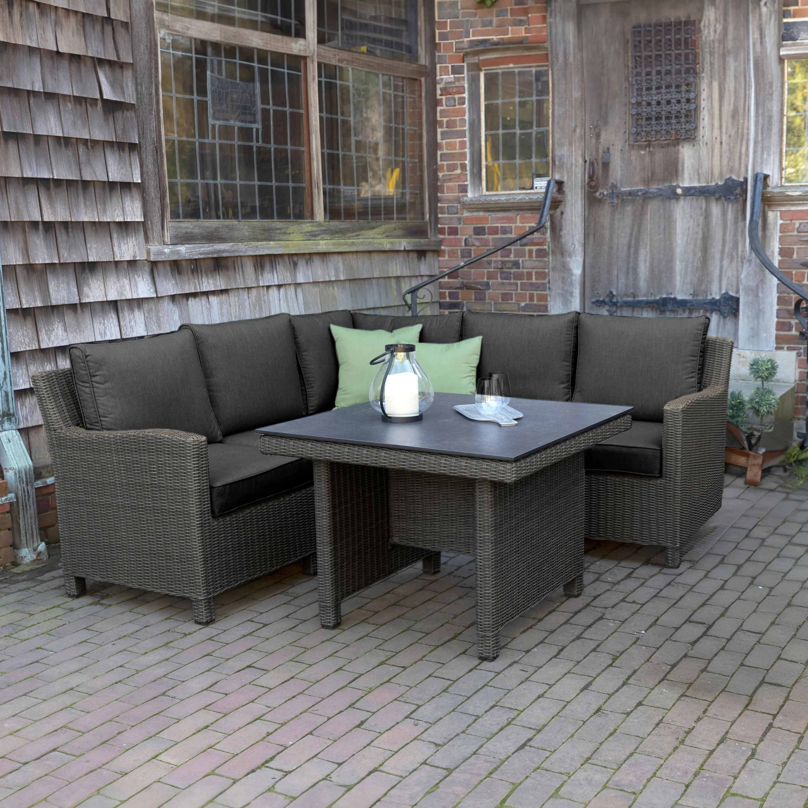 Palma Modular Wicker Corner Set with 37-inch Dining Table - Image 3