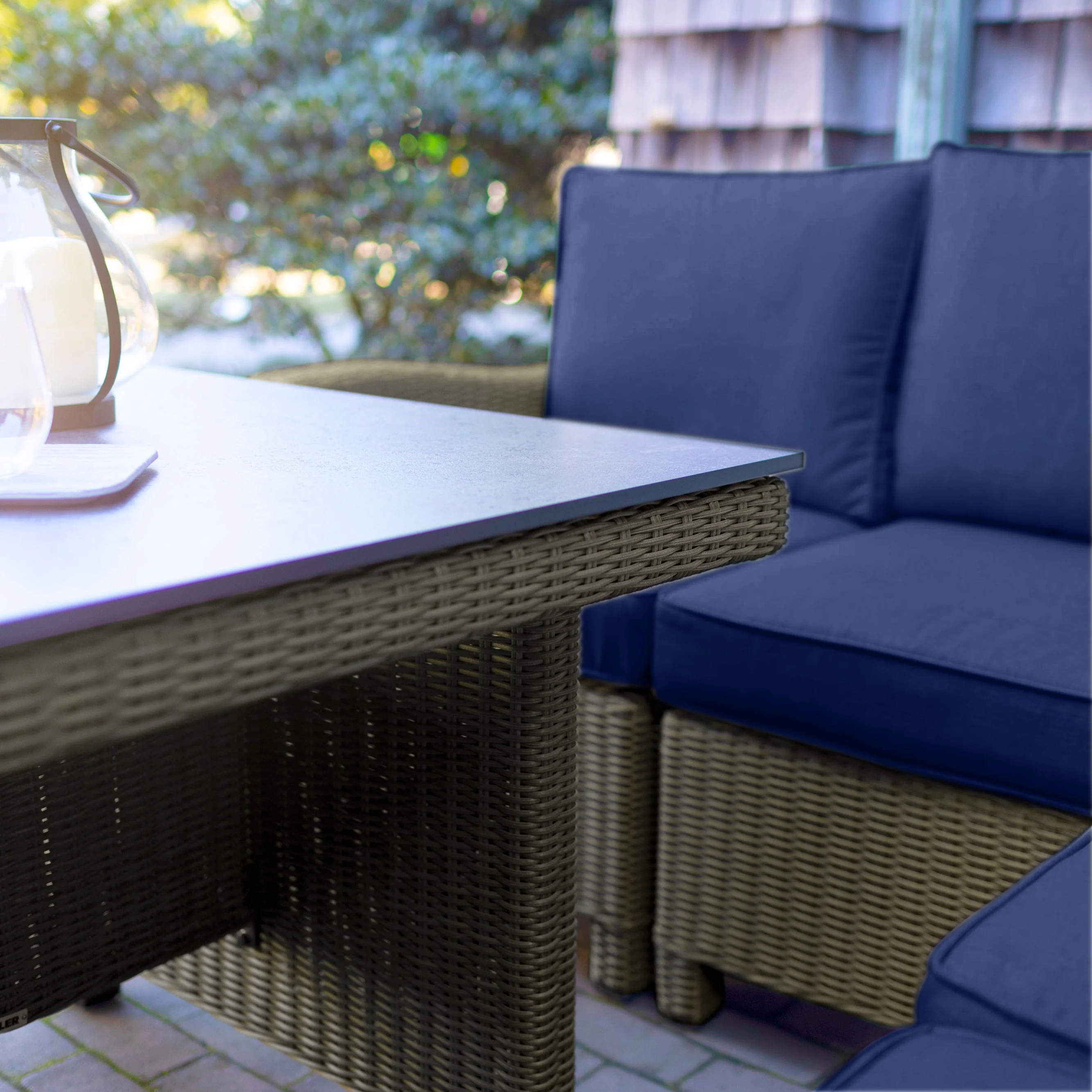 Palma Modular Wicker Corner Set with 37-inch Dining Table - Image 5