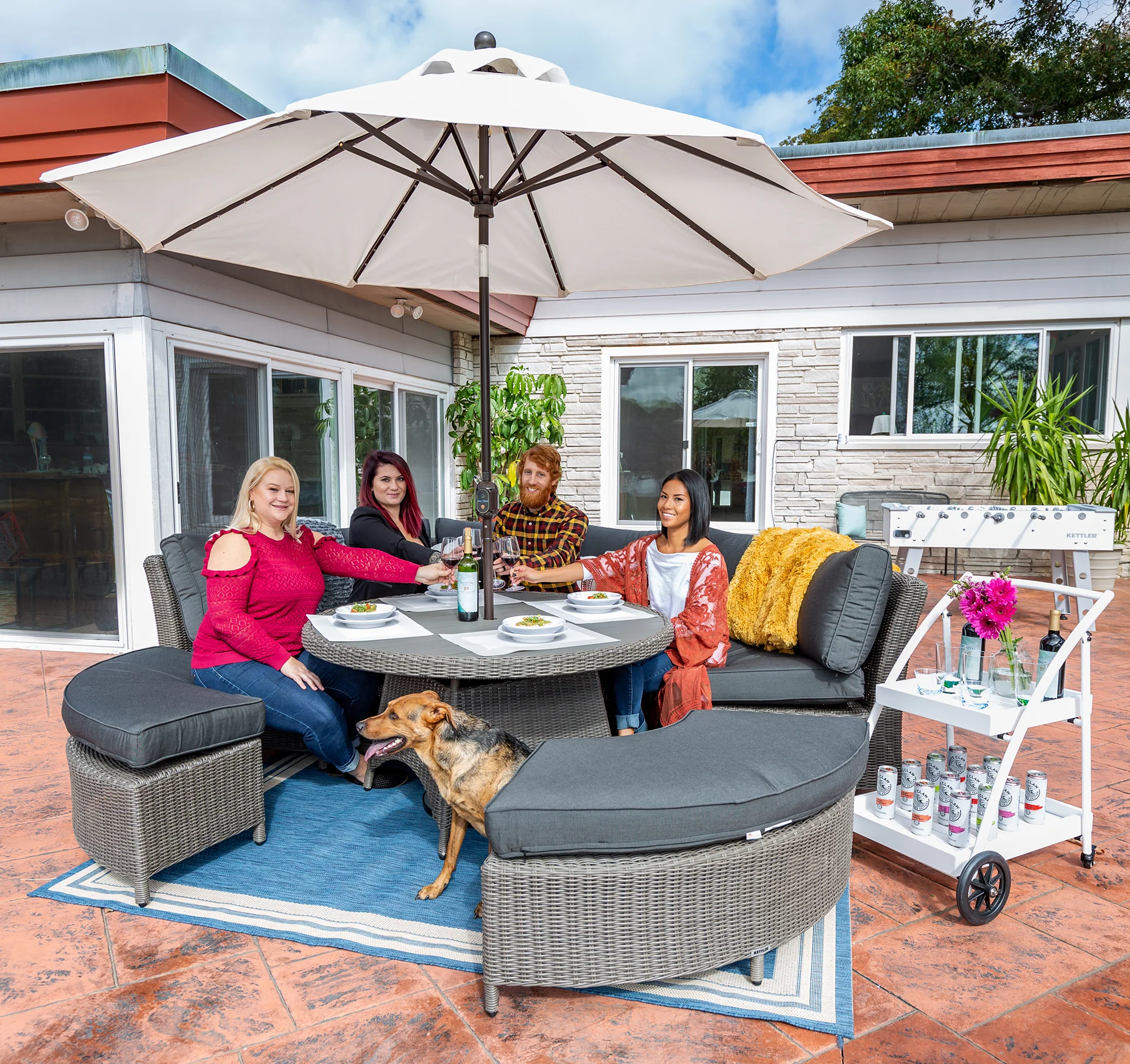 Palma Wicker Round Lounge Set - 5-Piece - Image 8