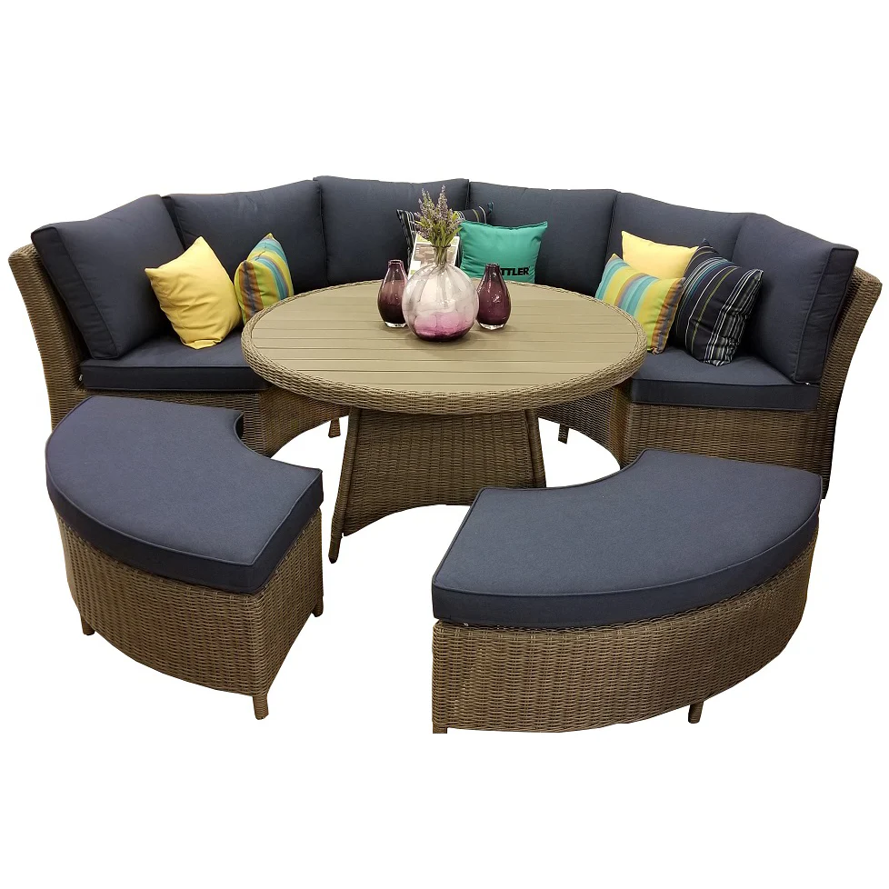 Palma Wicker Curved Bench - Image 5