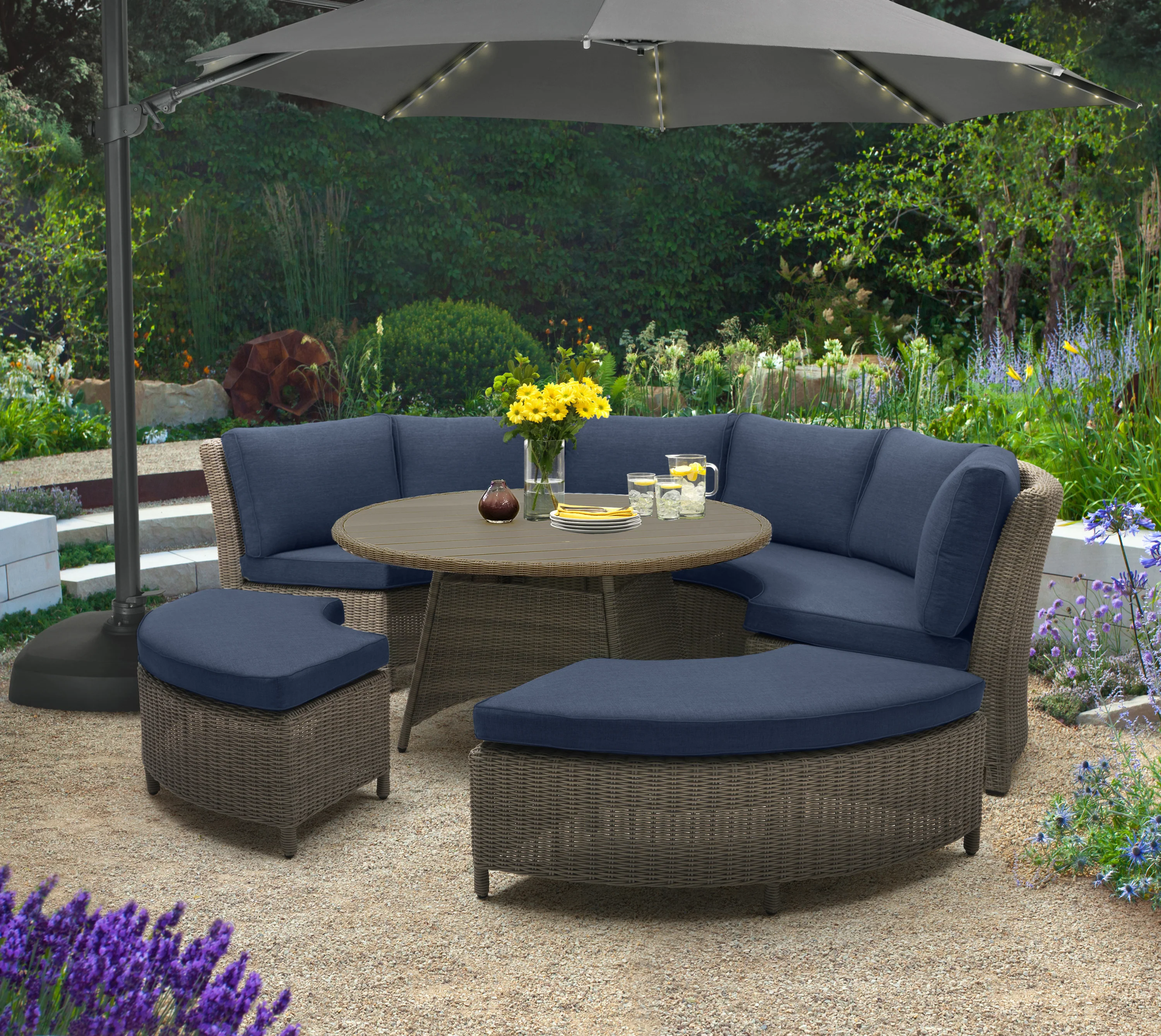 Palma Wicker Curved Sofa - Image 3