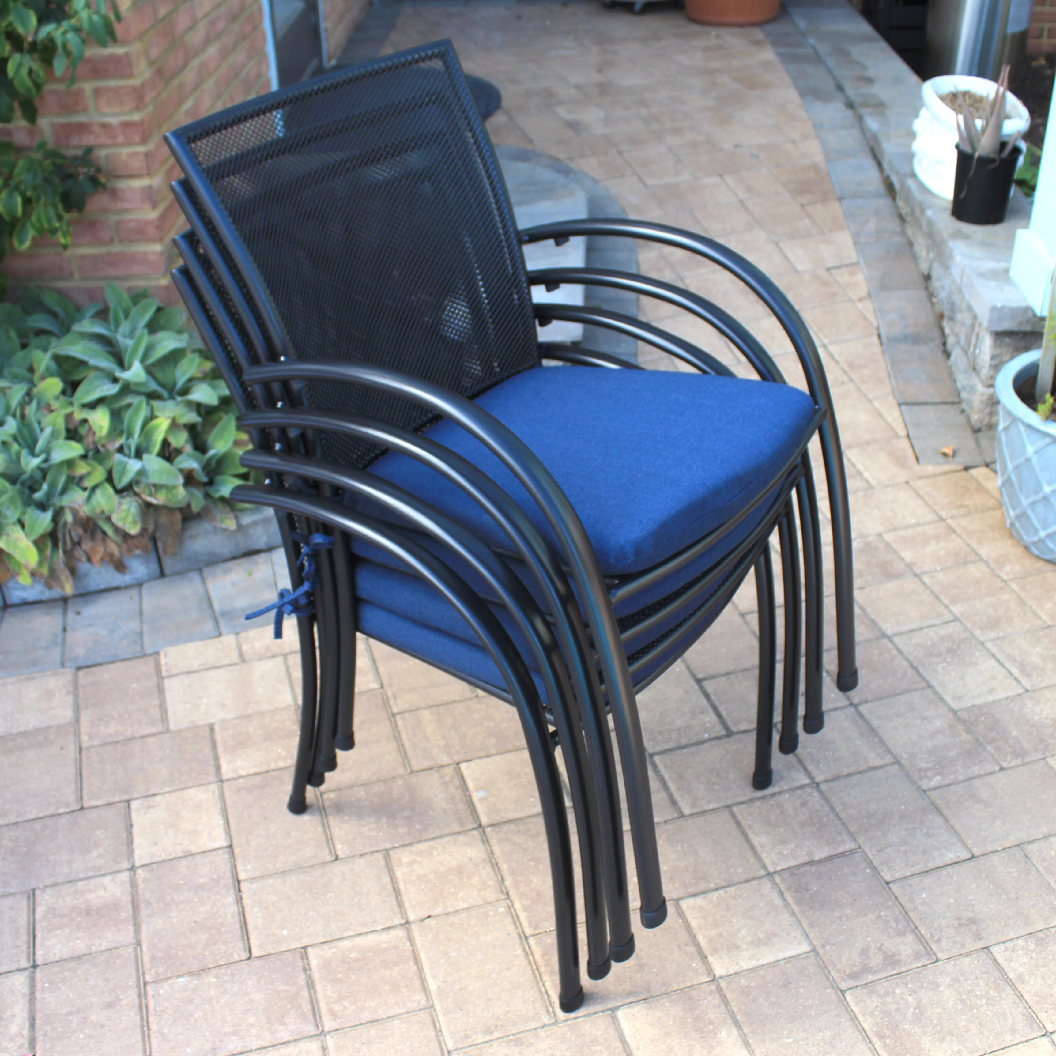 Pilano 7-Piece Round Wrought Iron Dining Set - Image 4