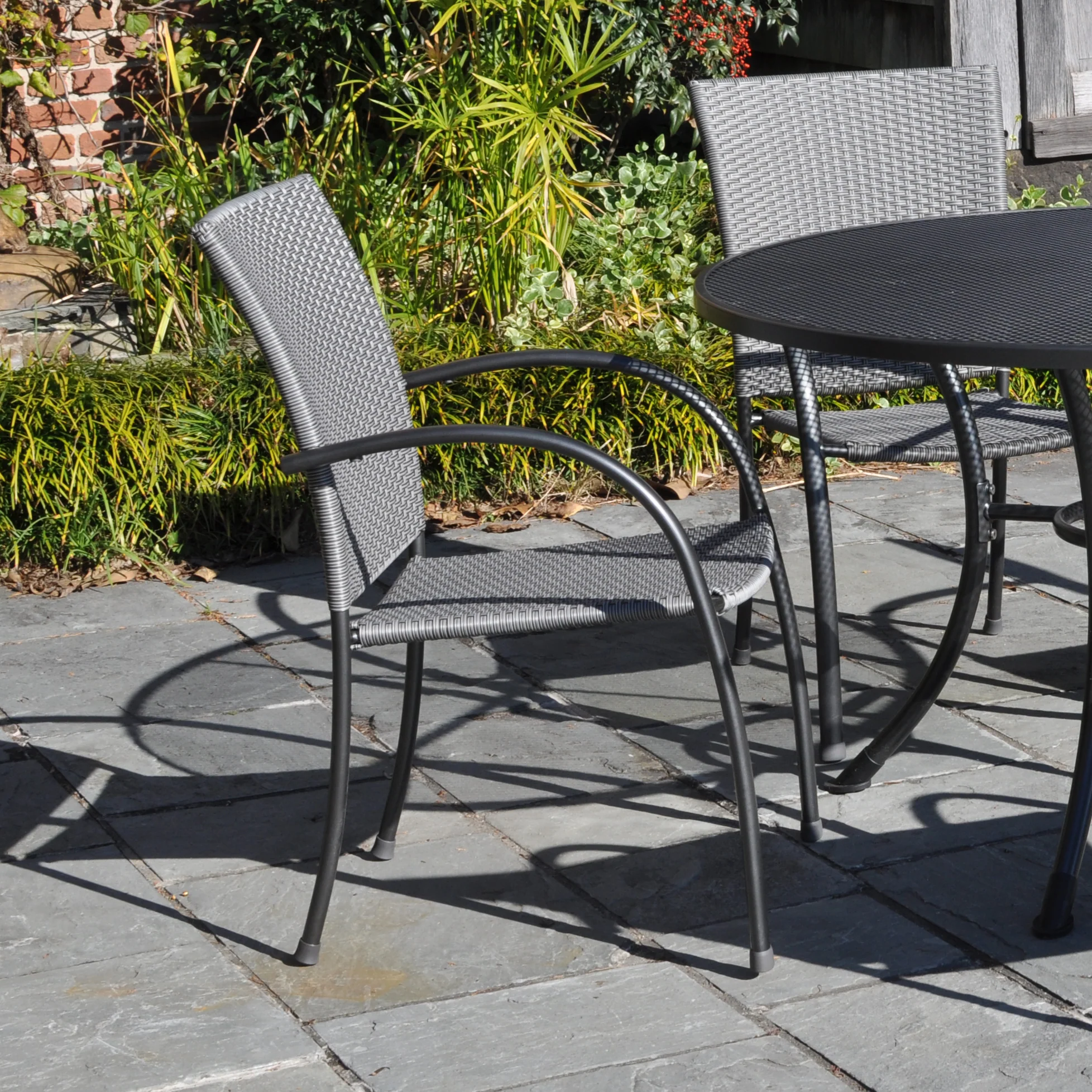 Pilano Woven 5-Piece Wrought Iron Dining Set - Image 2