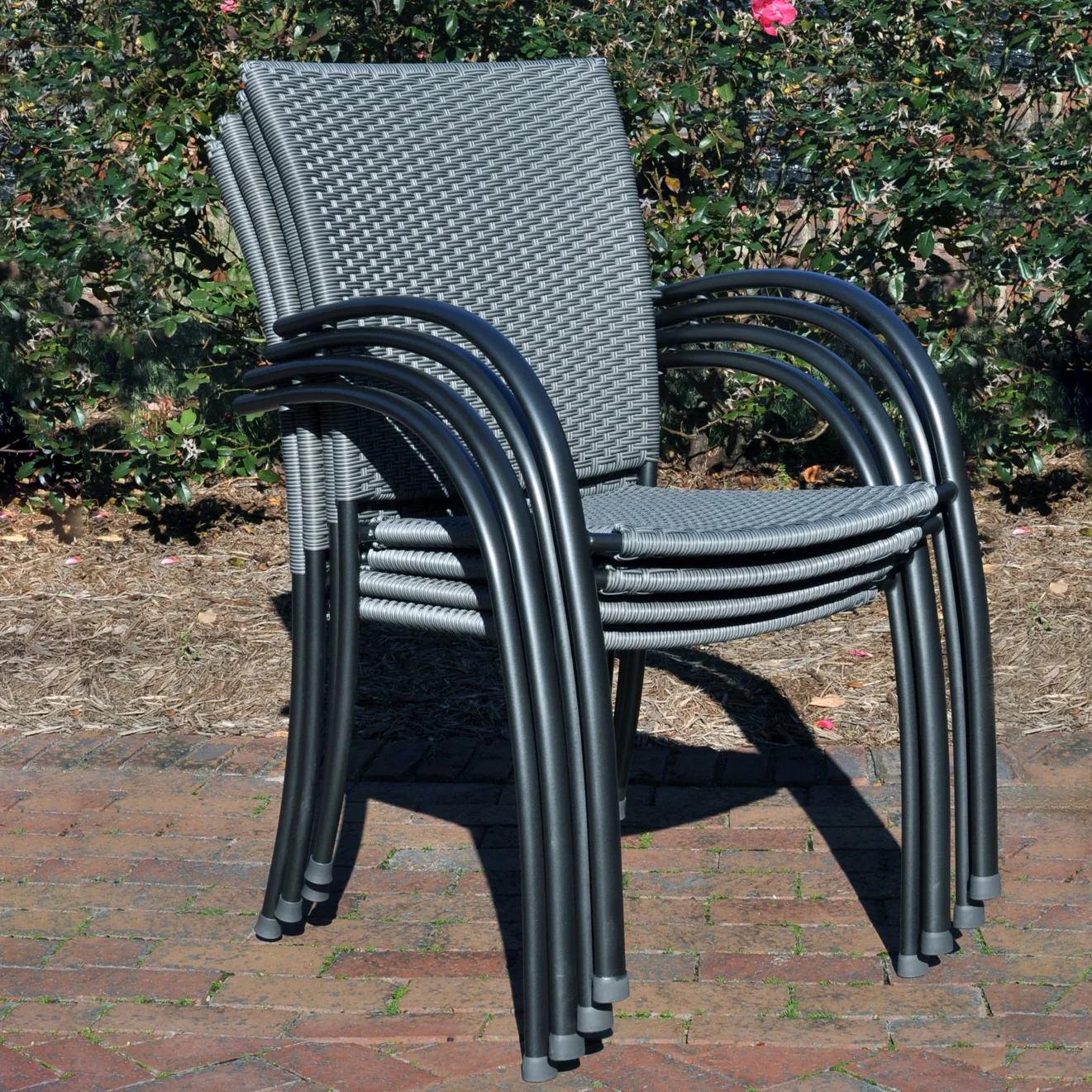 Pilano Woven 5-Piece Wrought Iron Dining Set - Image 5