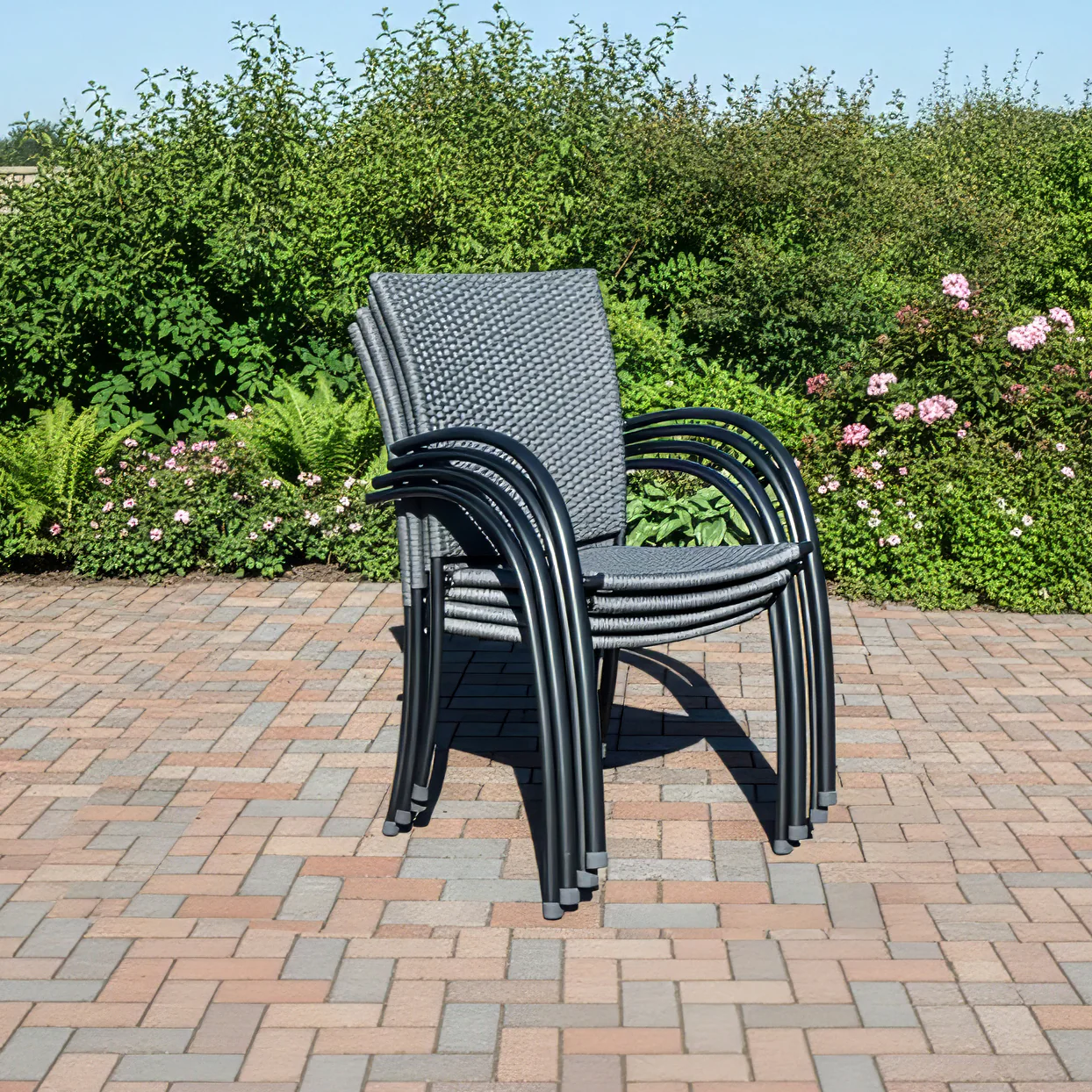Pilano Woven 5-Piece Wrought Iron Dining Set - Image 3