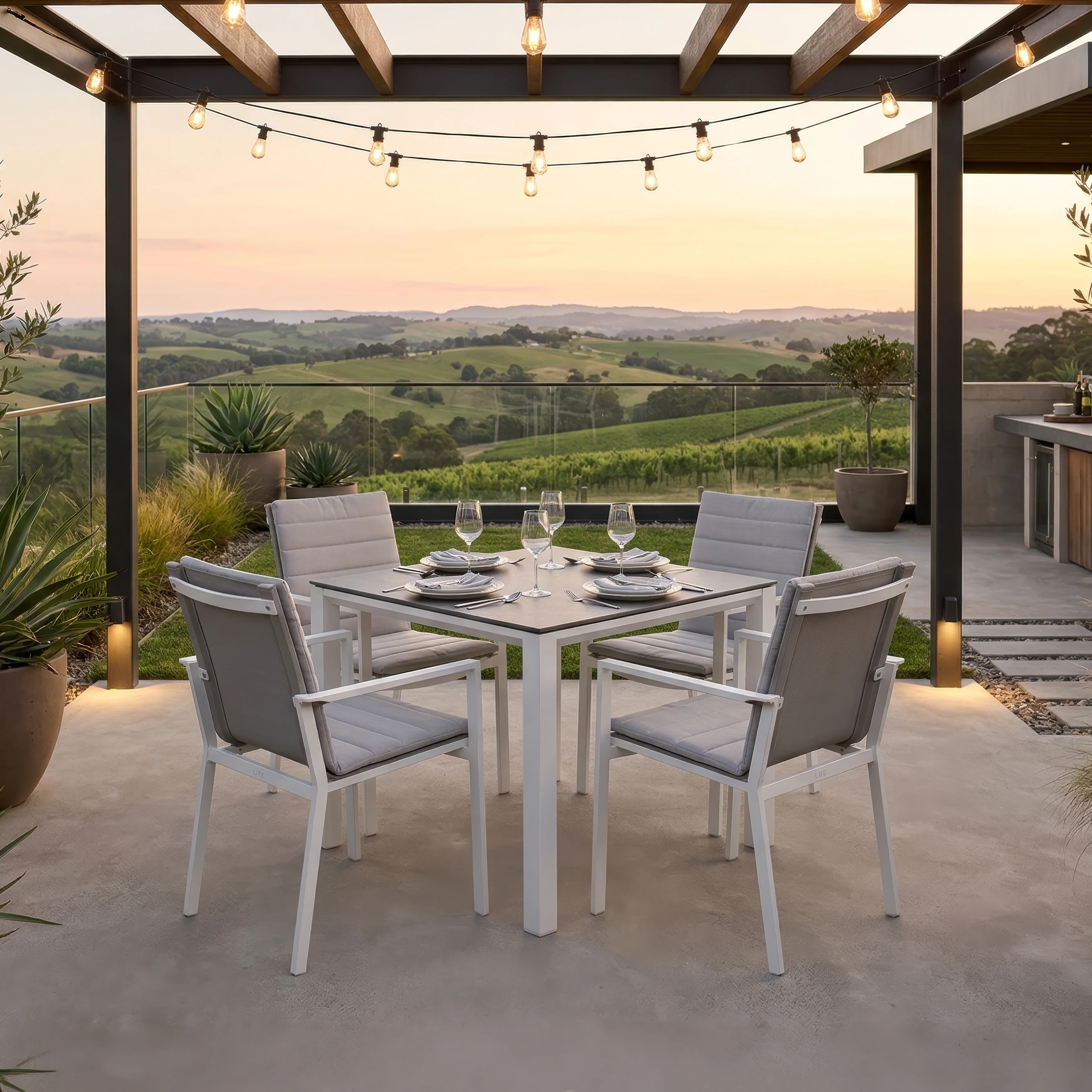 Primavera 5-Piece Dining Sets, White - Image 2