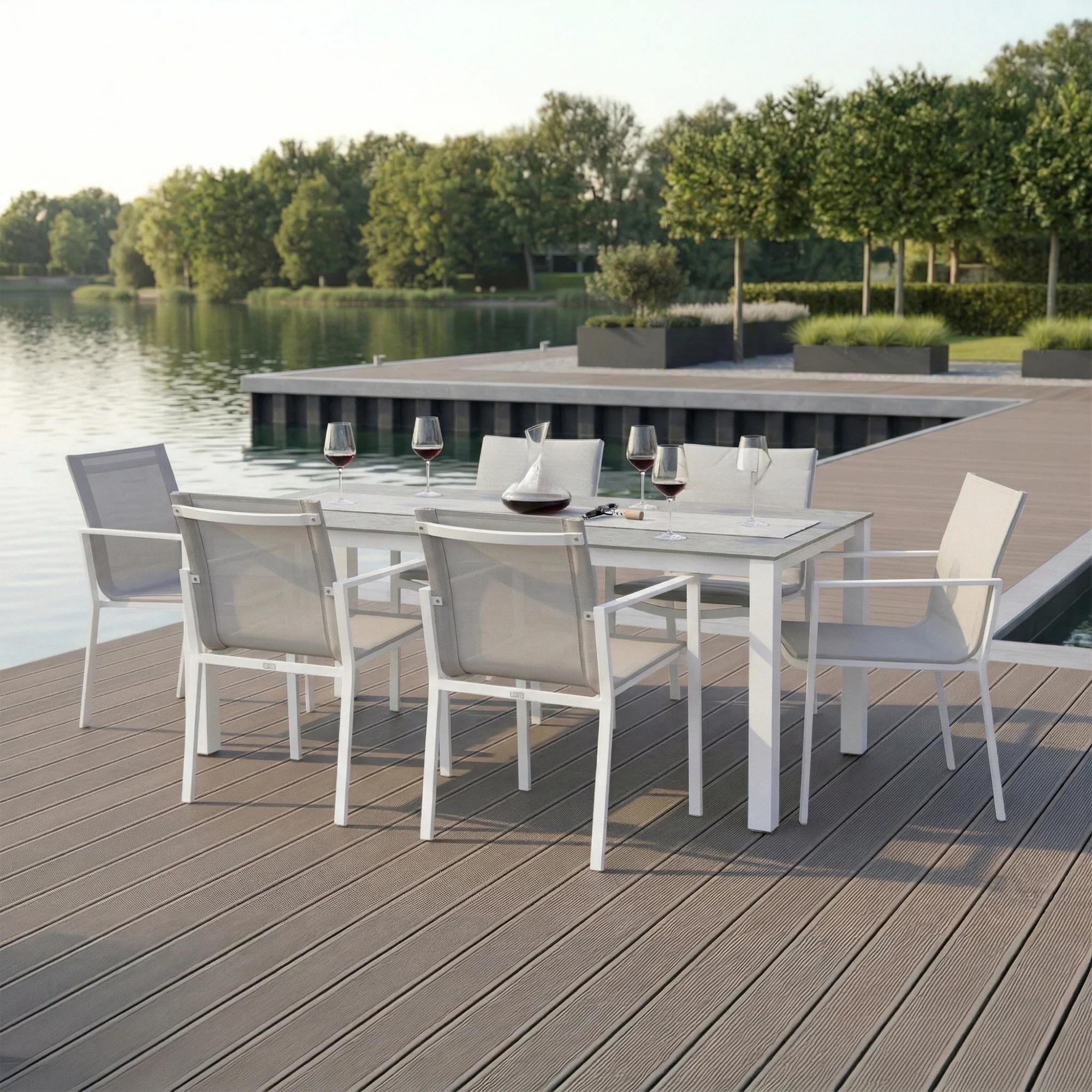 Primavera 7-Piece Dining Sets, White - Image 3