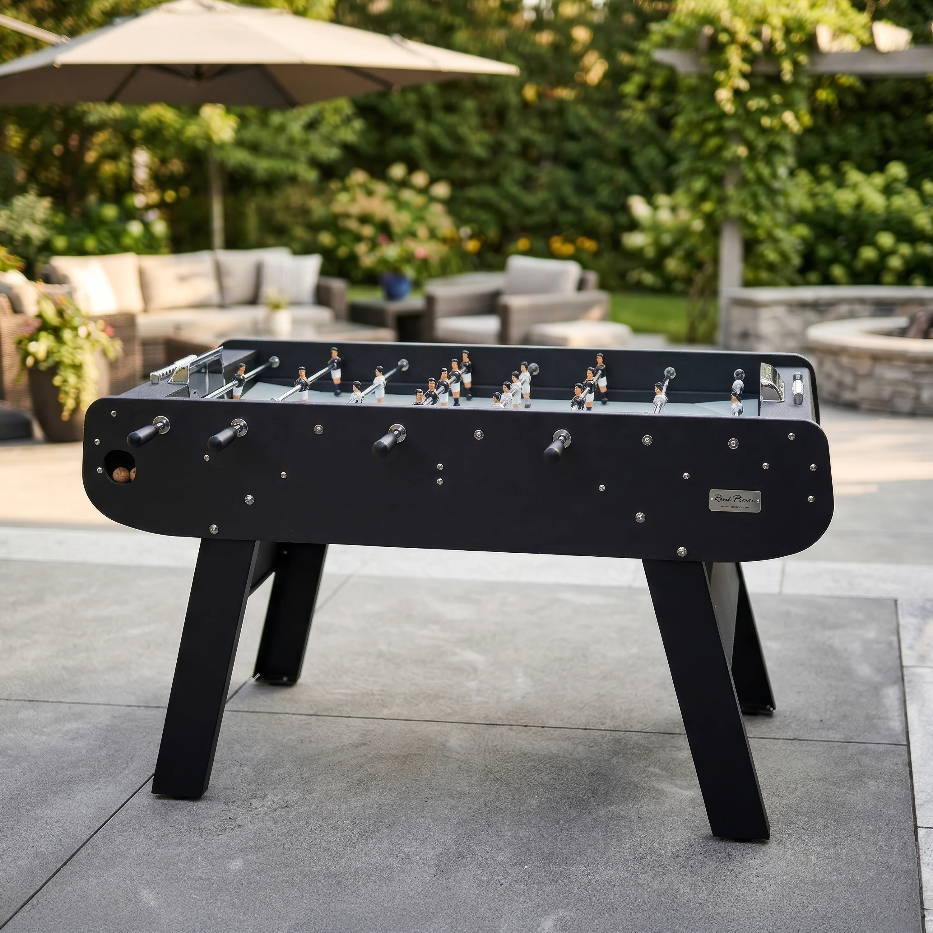 René Pierre Tahiti Noir Outdoor Four-Player Foosball Table - Image 2