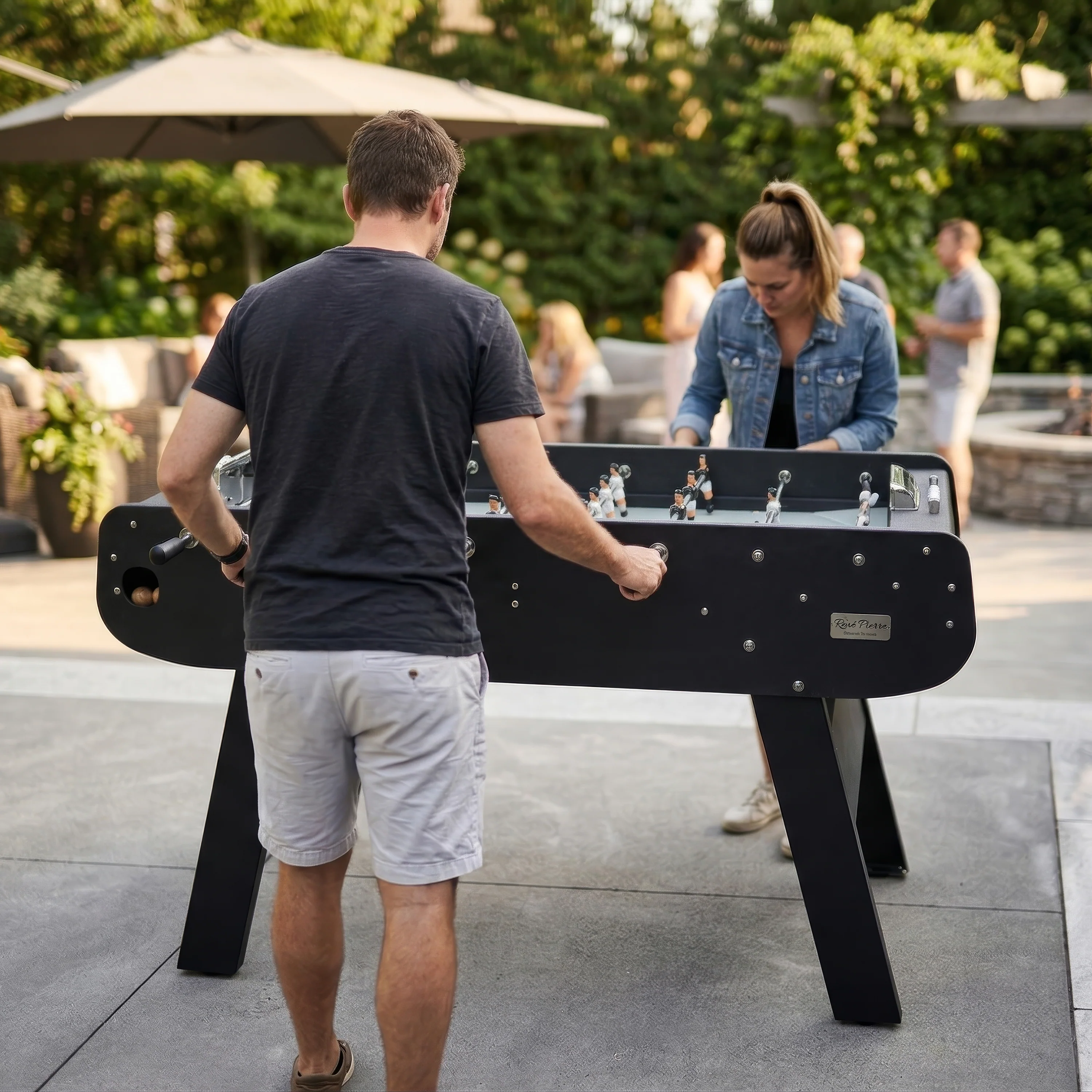 René Pierre Tahiti Noir Outdoor Four-Player Foosball Table - Image 3
