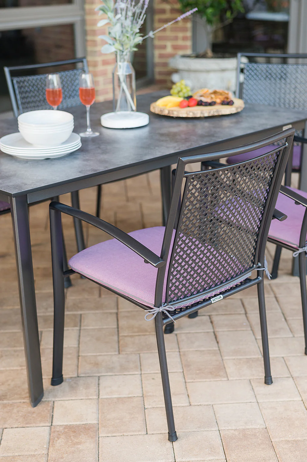 Reno Wrought Iron Arm Chair - Set Of 6 - Image 6