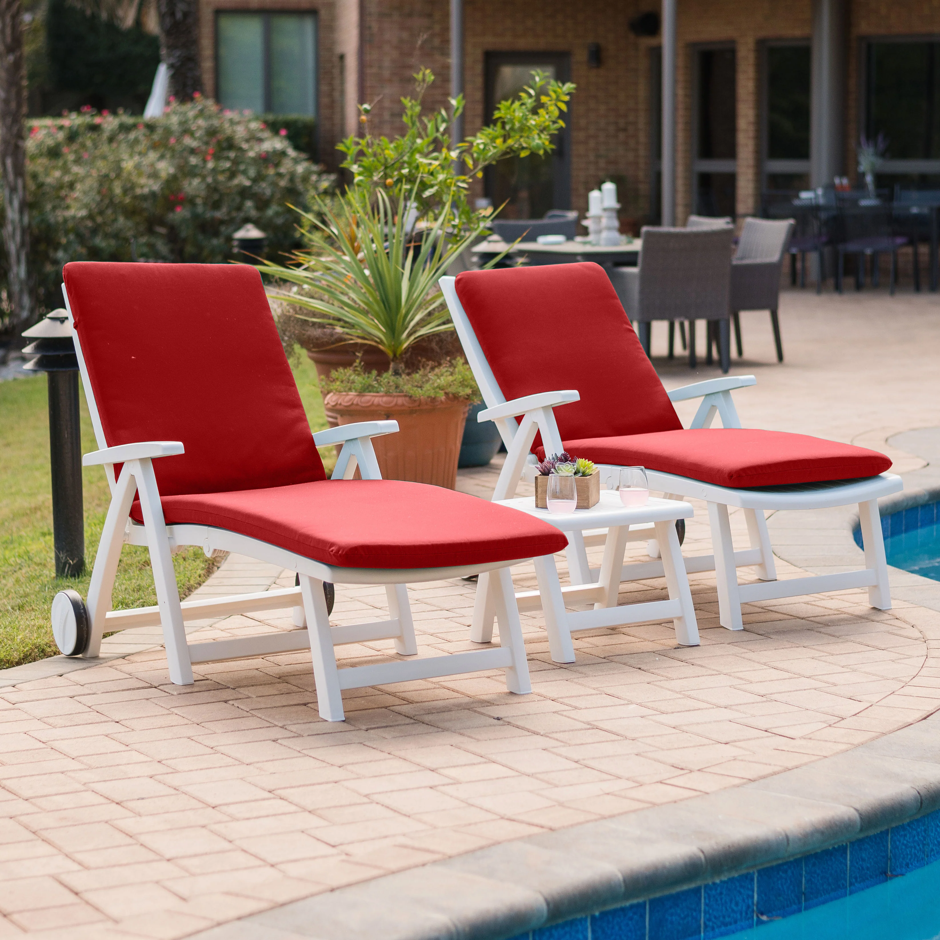 Roma Multi Position Lounger Set With Table &amp; Cushions - Image 7