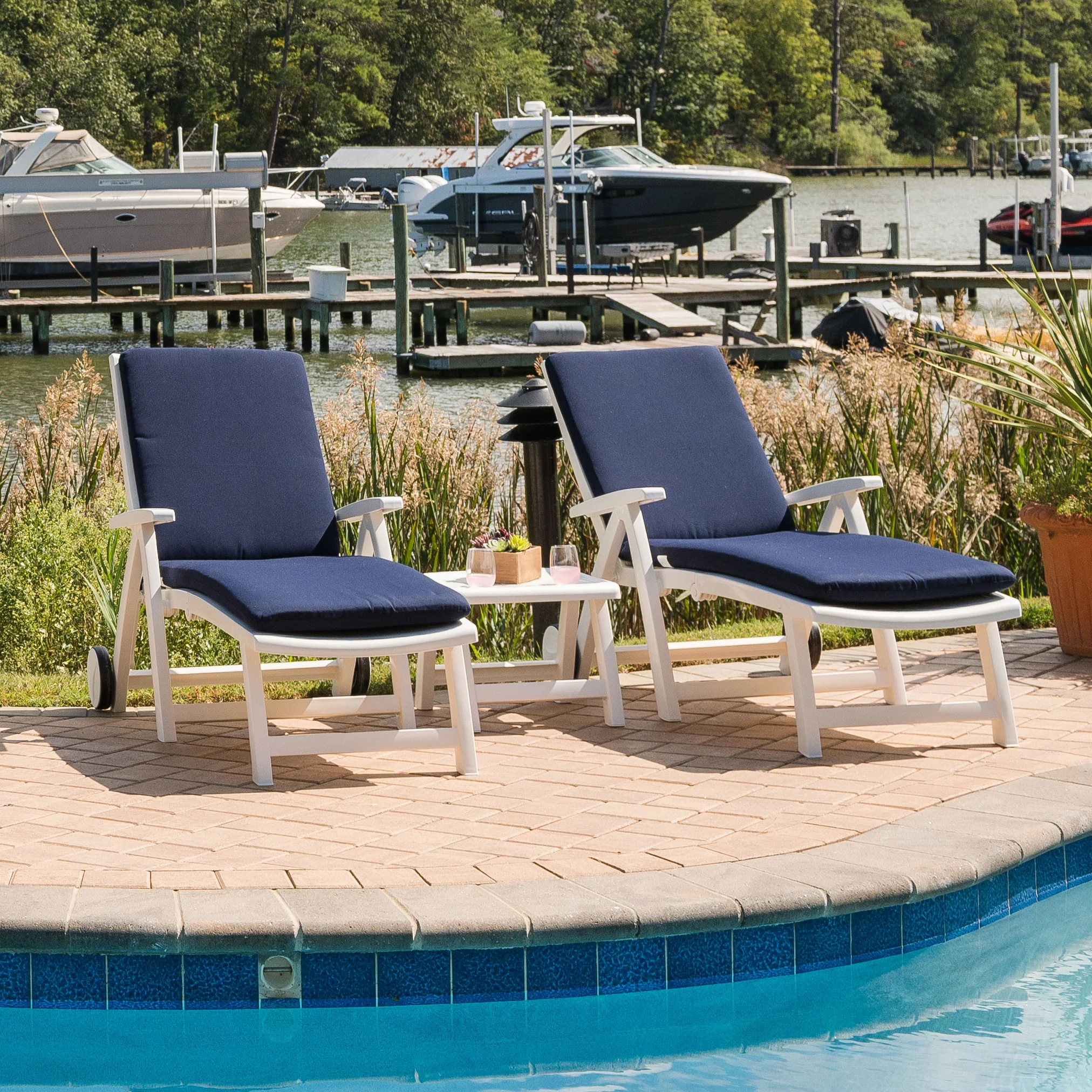 Roma Multi Position Lounger Set With Table &amp; Cushions - Image 8