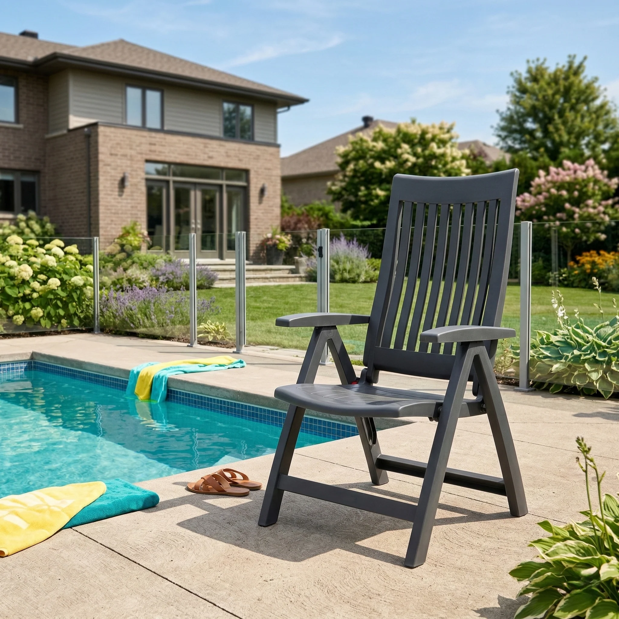 Roma Polymer Resin Multi Position Chair, Anthracite - Image 3