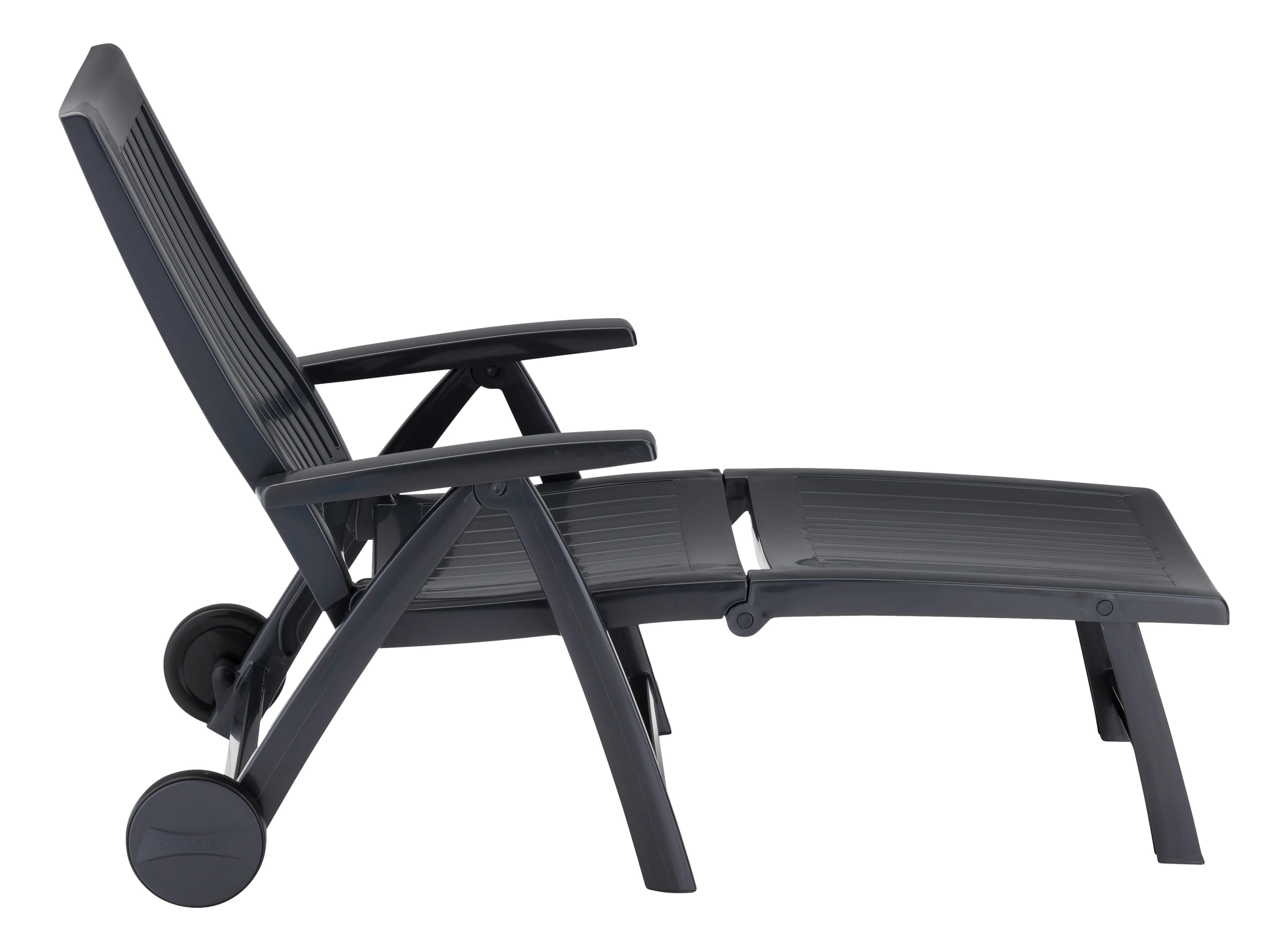 Roma Polymer Resin Multi-Position Lounger, Anthracite - Image 8