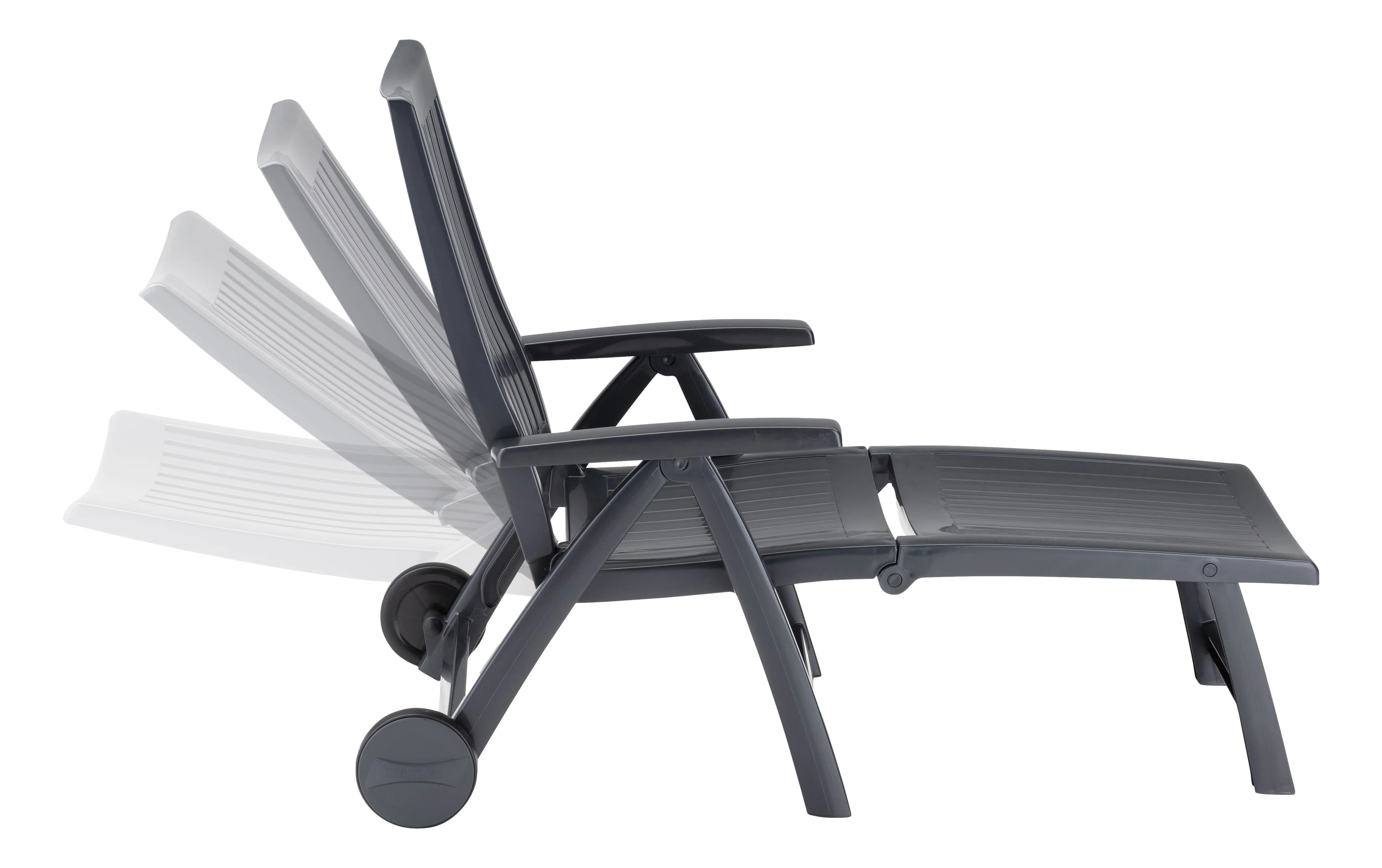 Roma Polymer Resin Multi-Position Lounger, Anthracite - Image 9